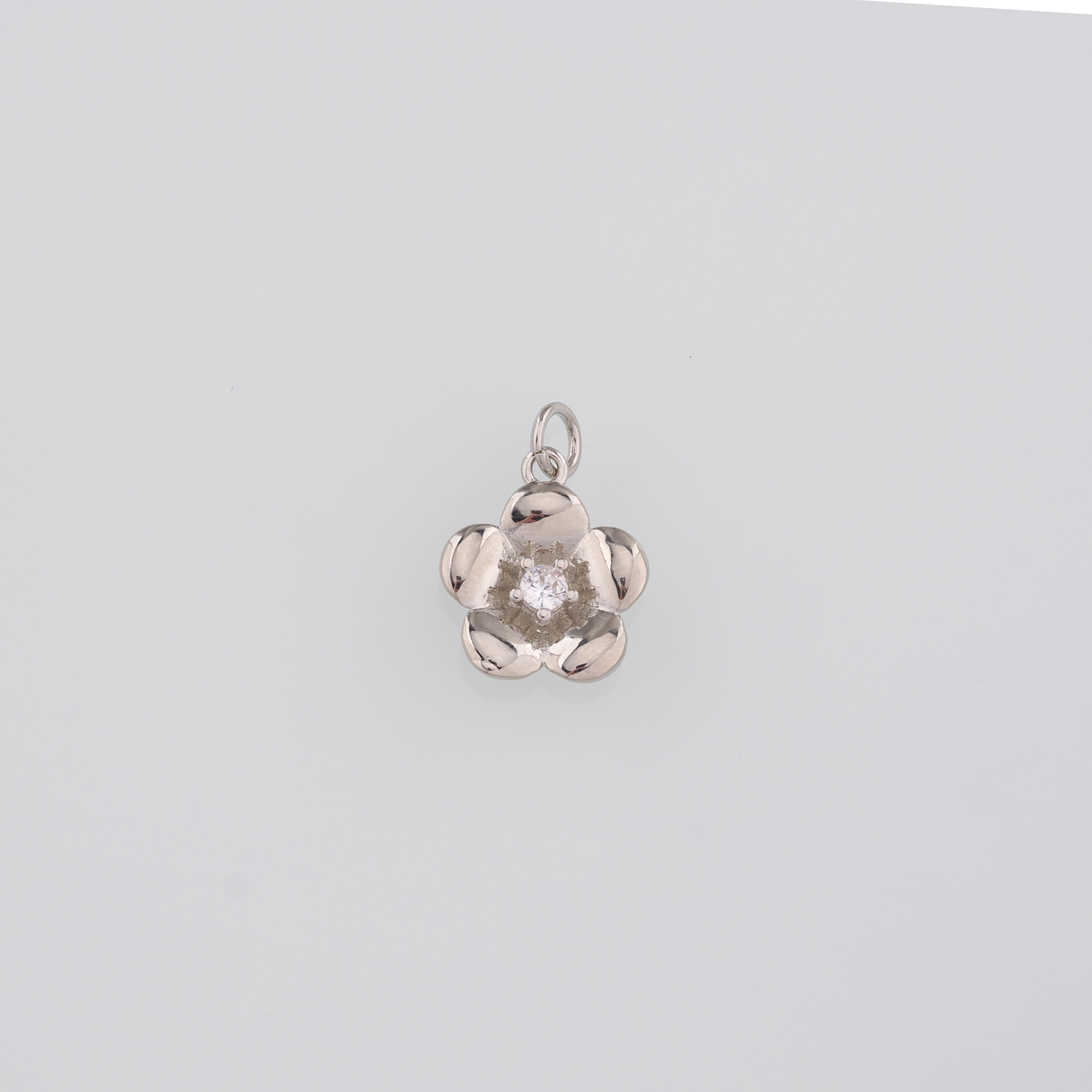 18K Gold Filled Flower Pendant,CZ Micro Pave Flower Charm Earrings Necklace for DIY Jewelry Making Supply