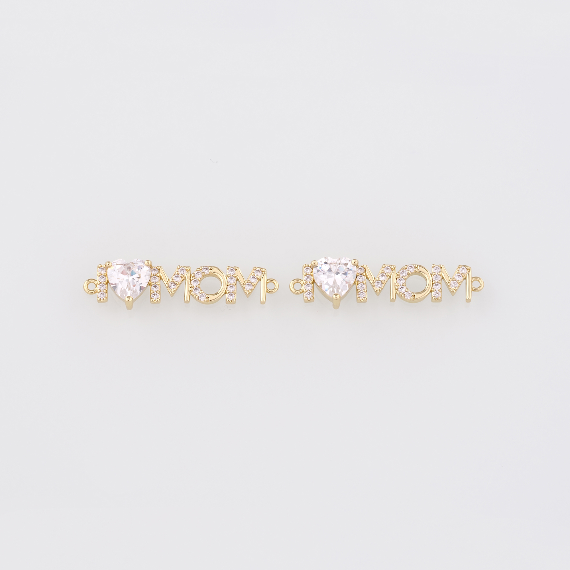 18K Gold Filled Mom Connector,Mom Charm Necklace Bracelet for DIY Jewelry Making Supply