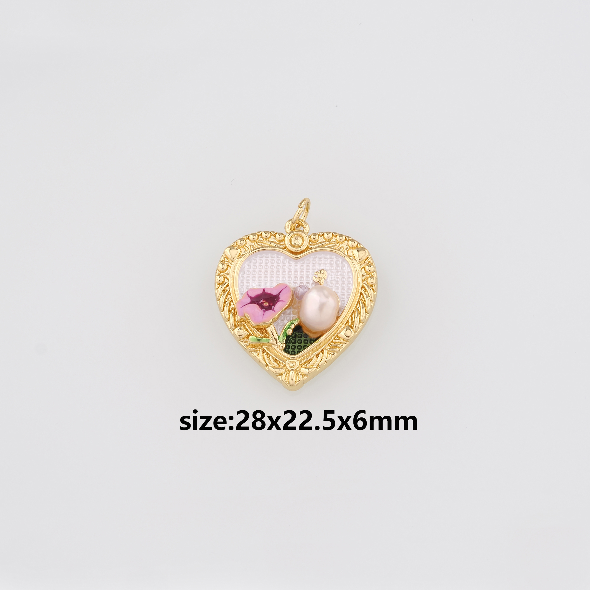 18K Gold Filled Morning Glory Pendant,Enamel Flower Charm Earrings Necklace for DIY Jewelry Making Supply