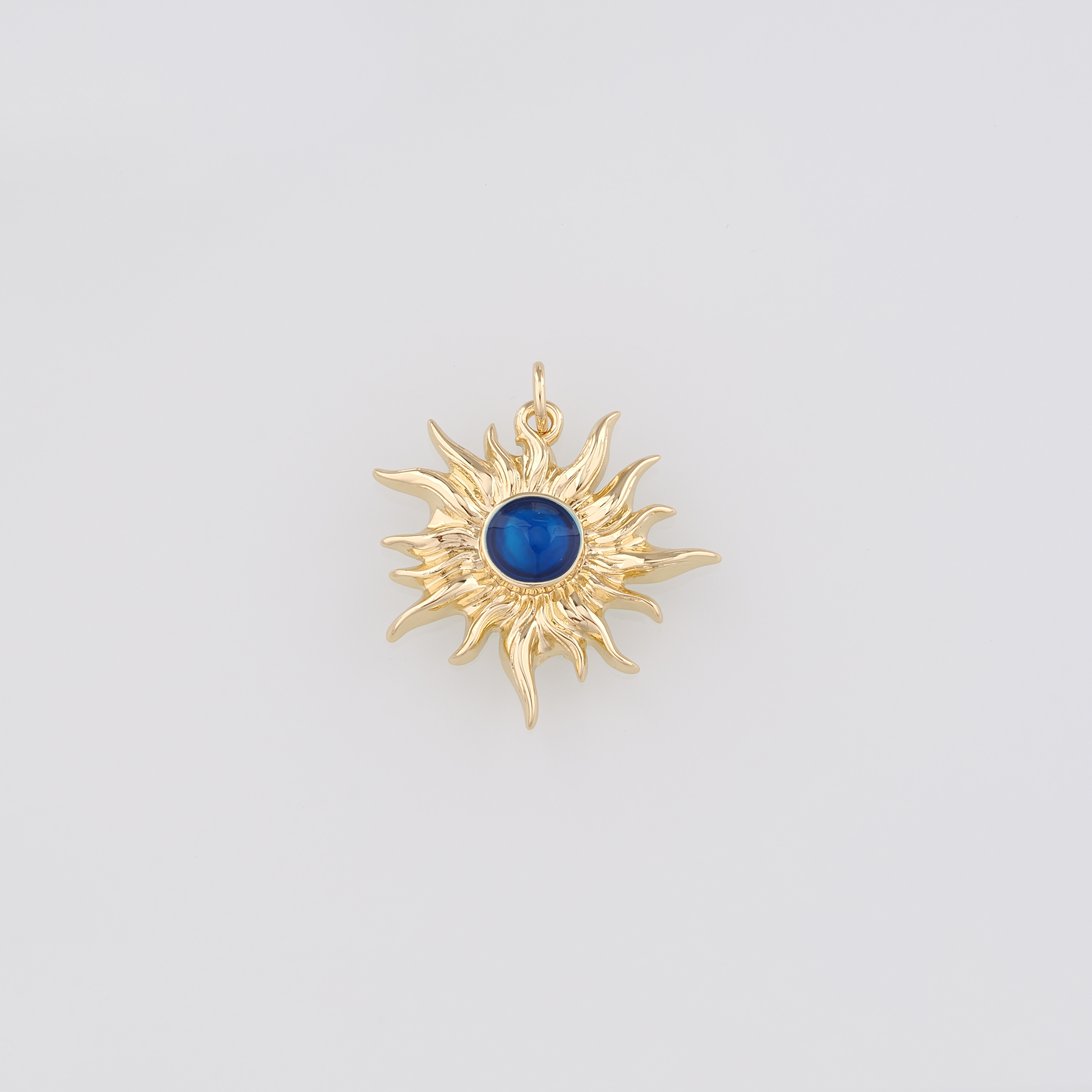 18K Gold Filled Sun Pendant,Enamel Sun Charm Earrings Necklace for DIY Jewelry Making Supply