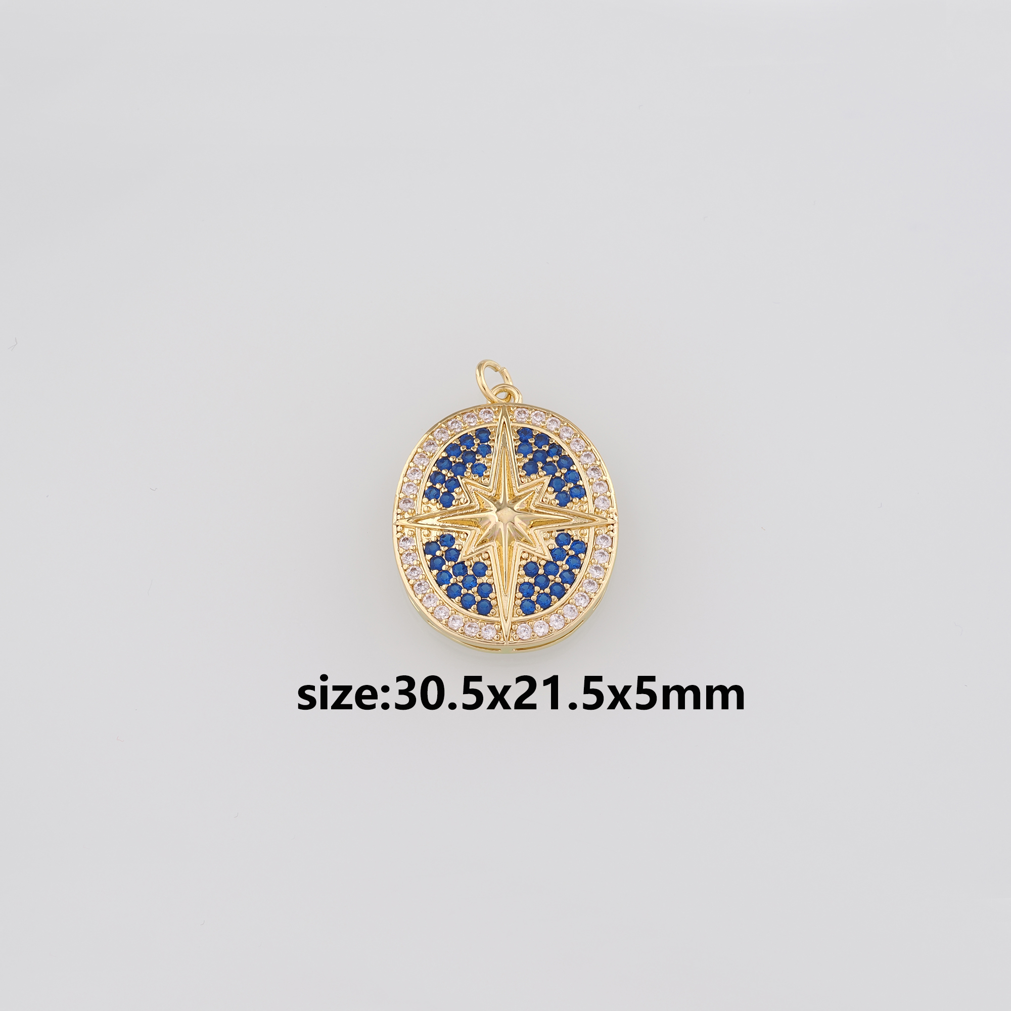 18K Gold Filled Compass Pendant,CZ Micro Pave Compass Charm Earrings Necklace for DIY Jewelry Making Supply