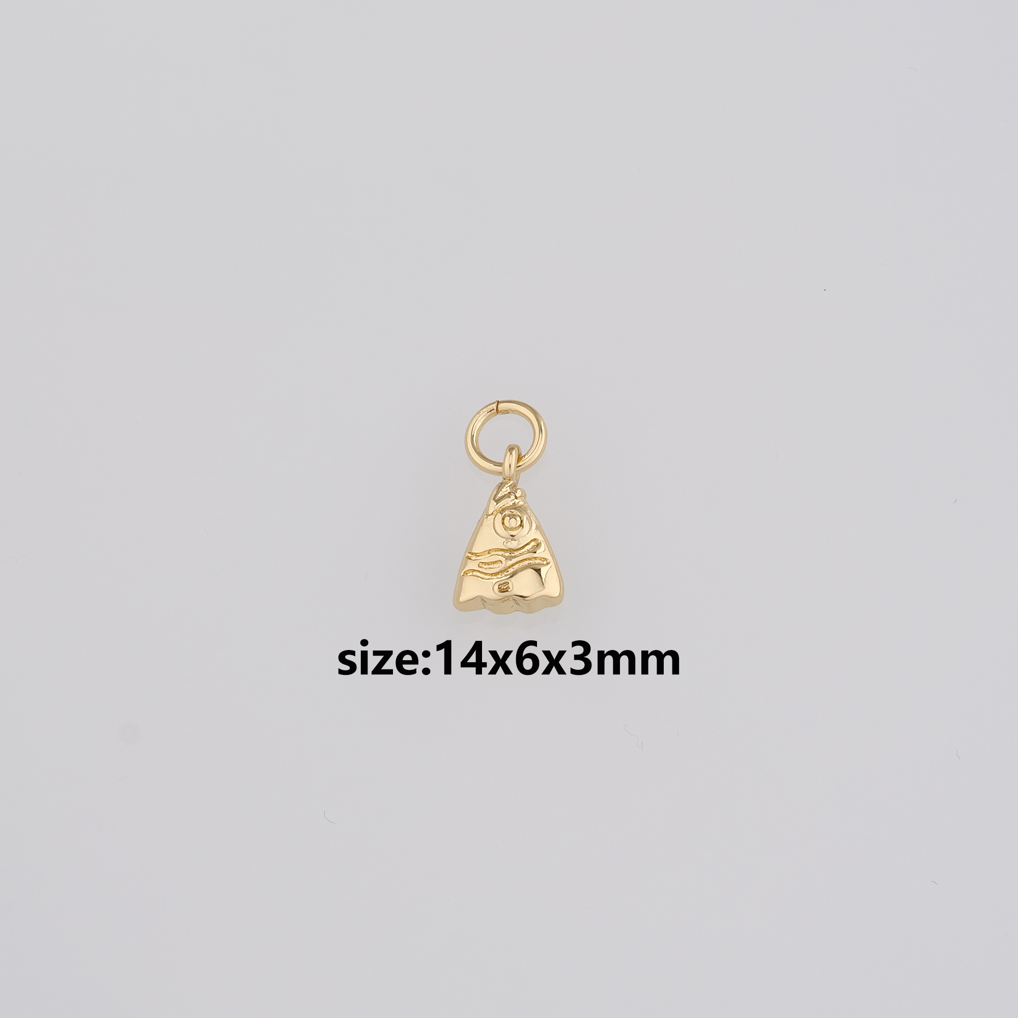 18K Gold Filled Fish Head Pendant,Dainty Fish Charm Earrings Necklace for DIY Jewelry Making Supply