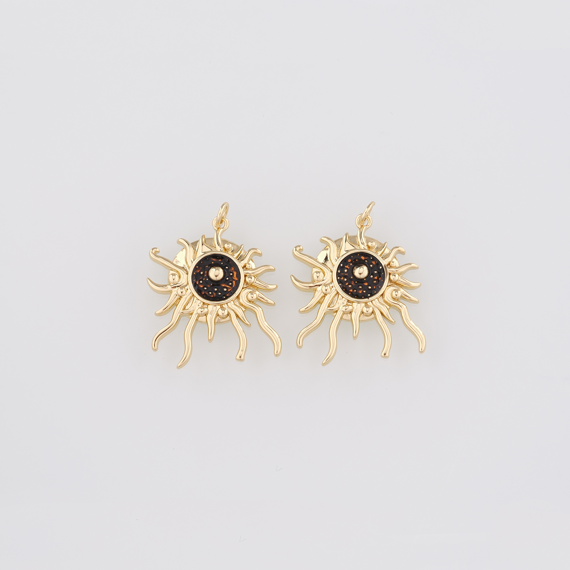 18K Gold Filled Evil Eye Pendant,Enamel Evil Eye Charm Earrings Necklace for DIY Jewelry Making Supply