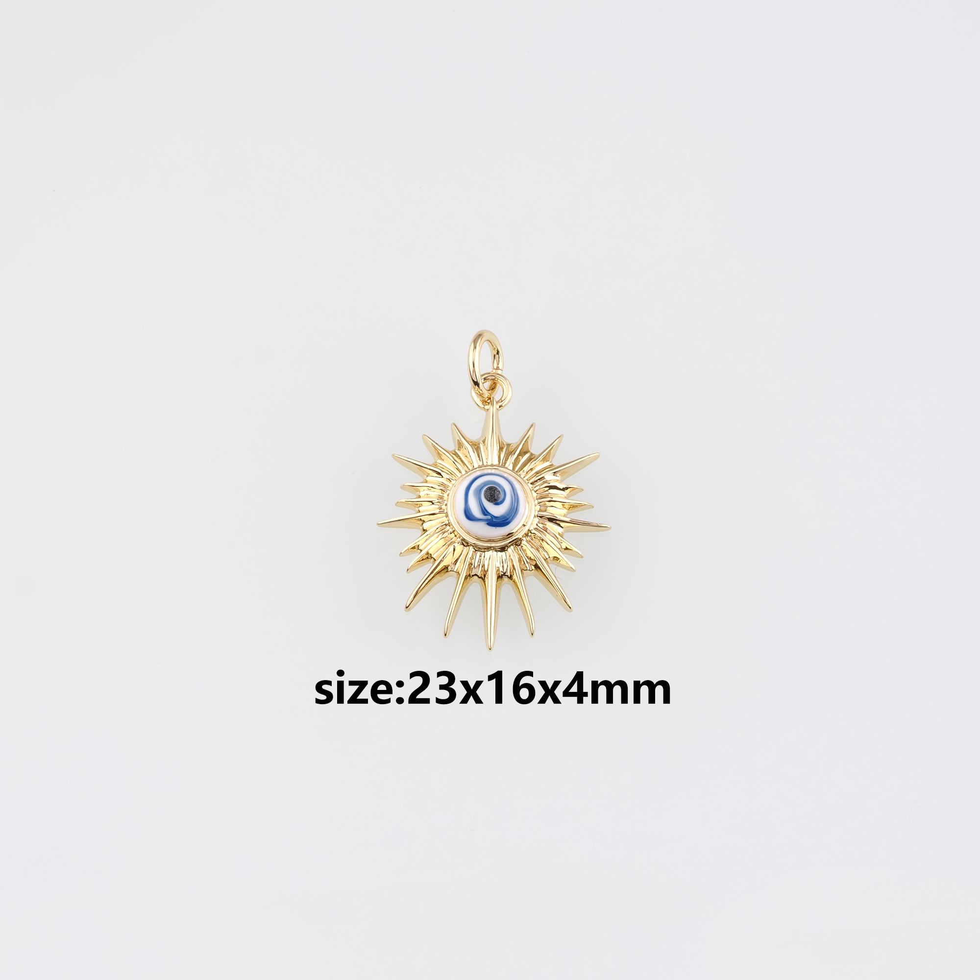 18K Gold Filled Evil Eye Pendant,Enamel Evil Eye Charm Earrings Necklace for DIY Jewelry Making Supply