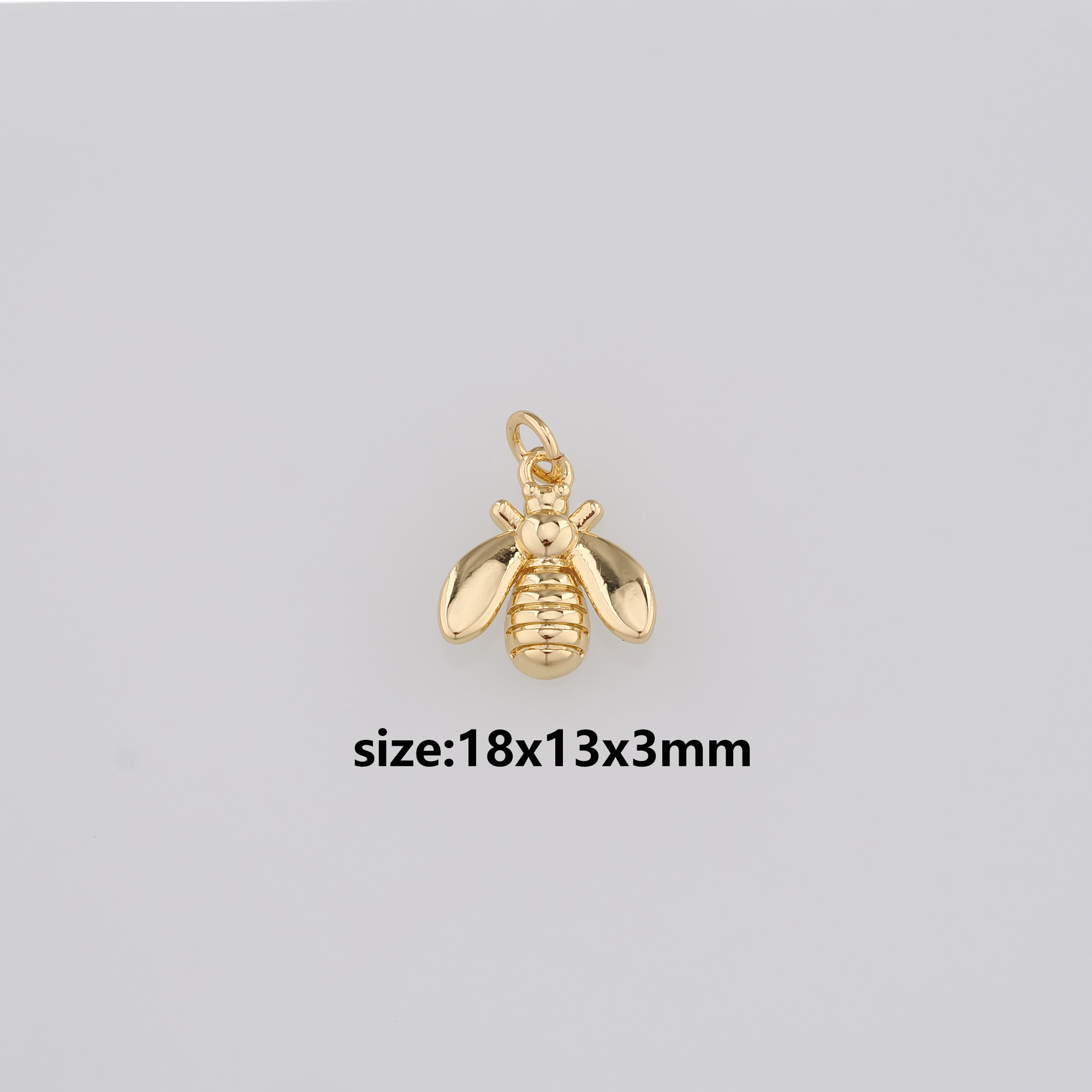 18K Gold Filled Bee Pendant,Dainty Bee Charm Earrings Necklace for DIY Jewelry Making Supply