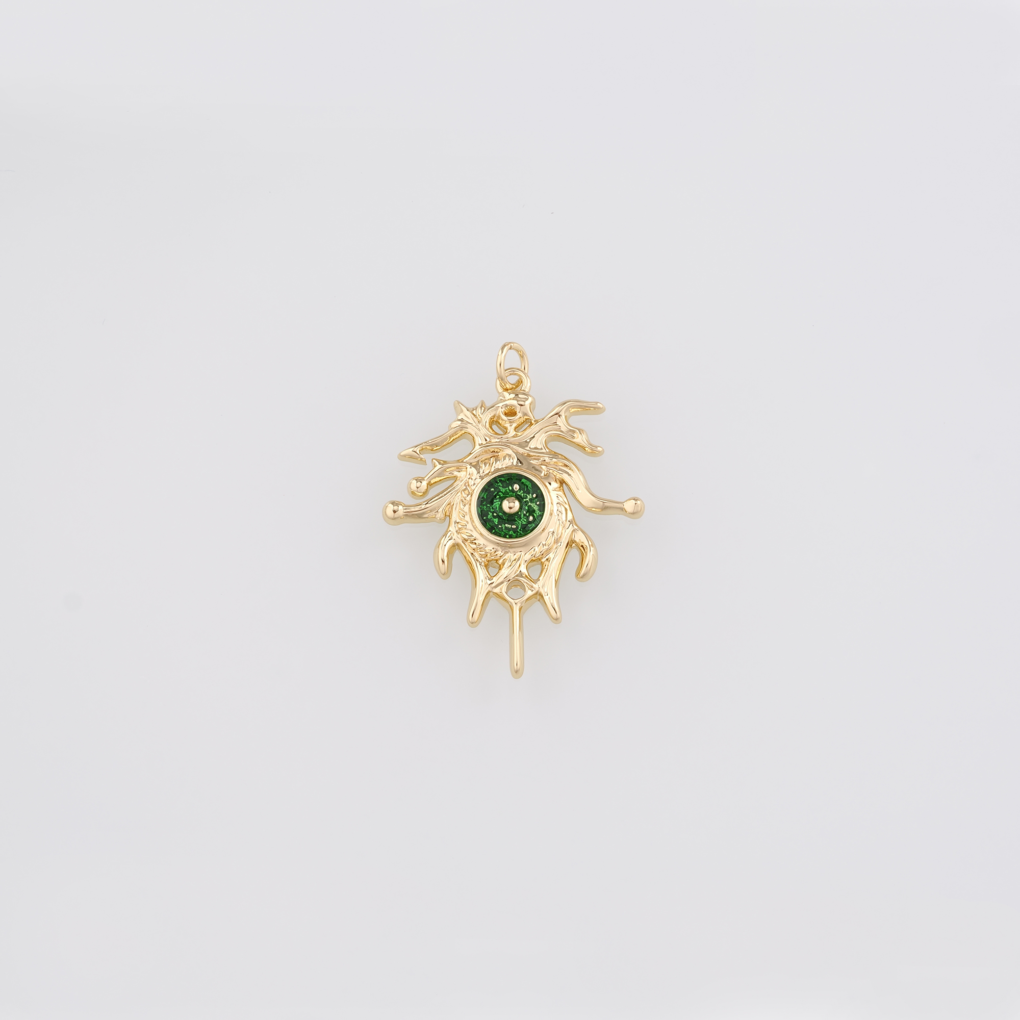 18K Gold Filled Evil Eye Pendant,Enamel Evil Eye Charm Earrings Necklace for DIY Jewelry Making Supply