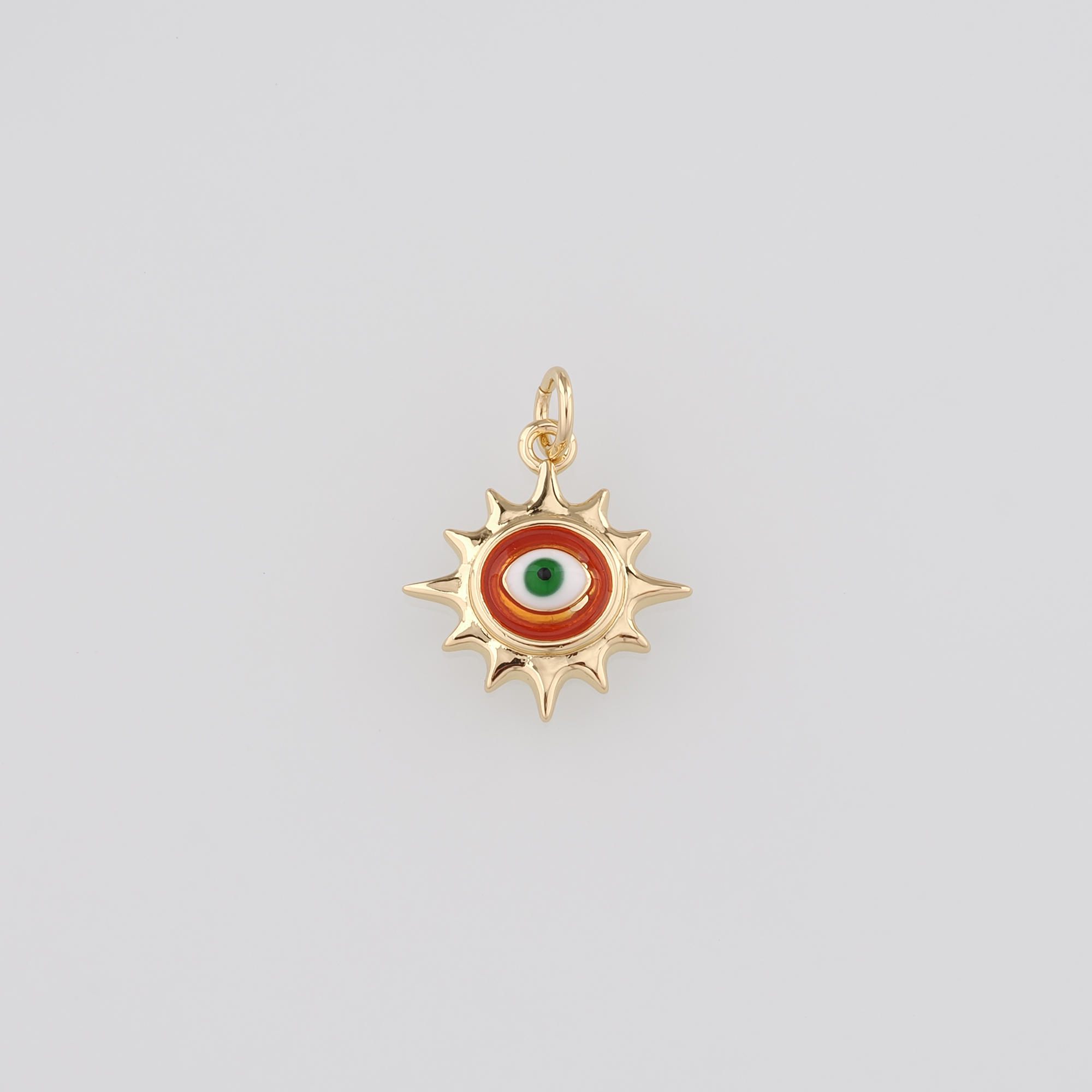 18K Gold Filled Evil Eye Pendant,Enamel Evil Eye Charm Earrings Necklace for DIY Jewelry Making Supply