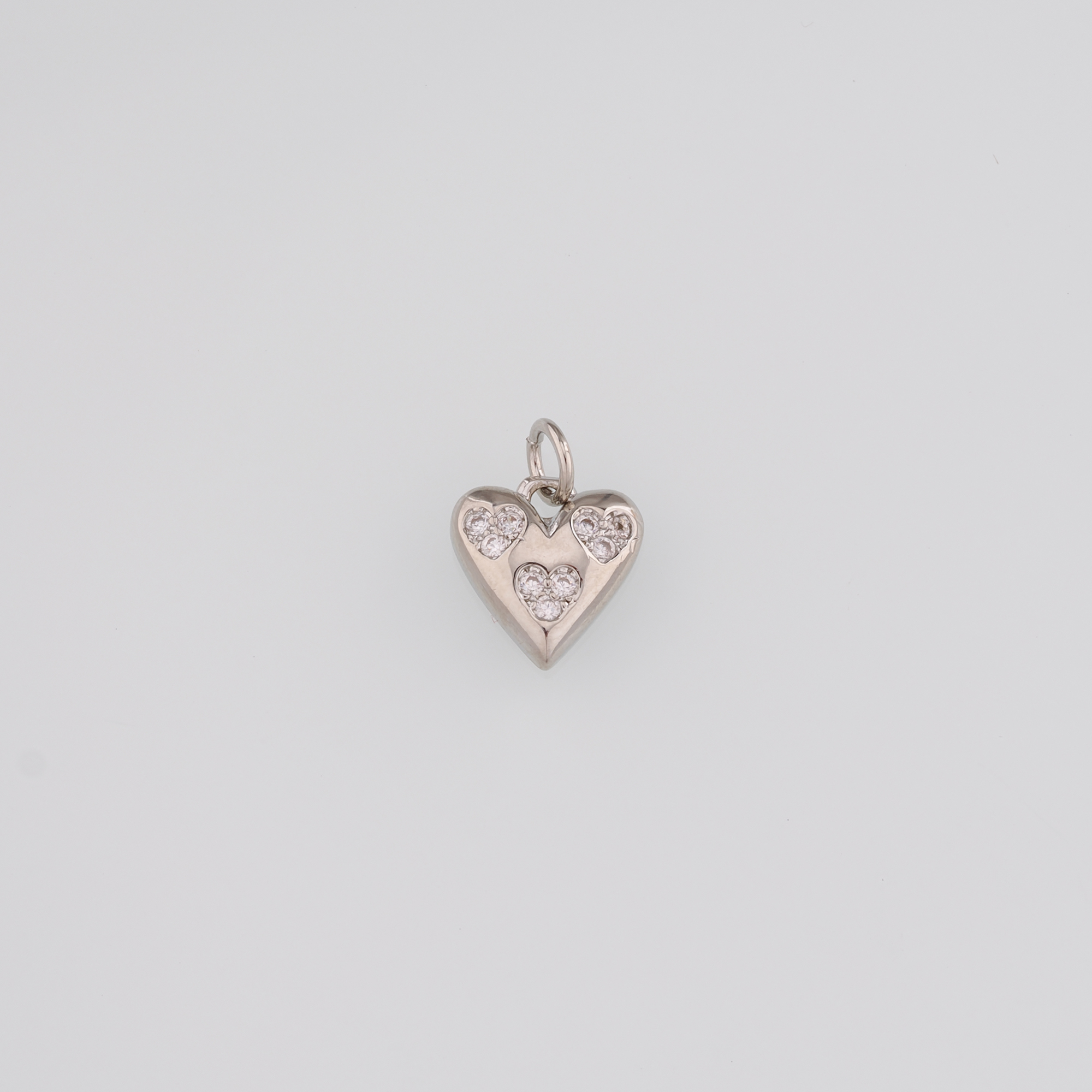 18K Gold Filled Heart Pendant,CZ Micro Pave Heart Charm Earrings Necklace for DIY Jewelry Making Supply