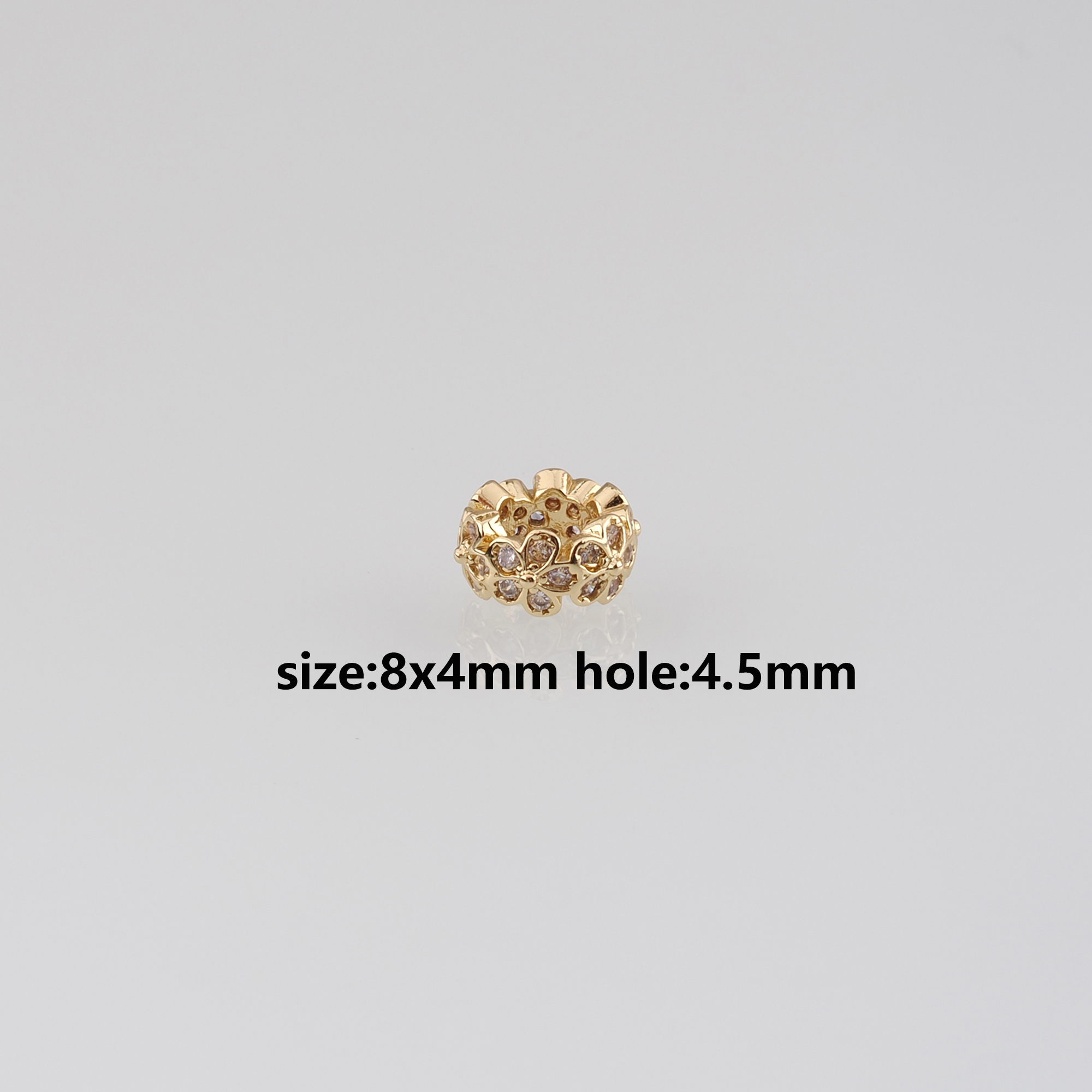 18K Gold Filled Flower Spacer Beads,Floral Bead for Bracelet Jewelry Necklace Making Supply