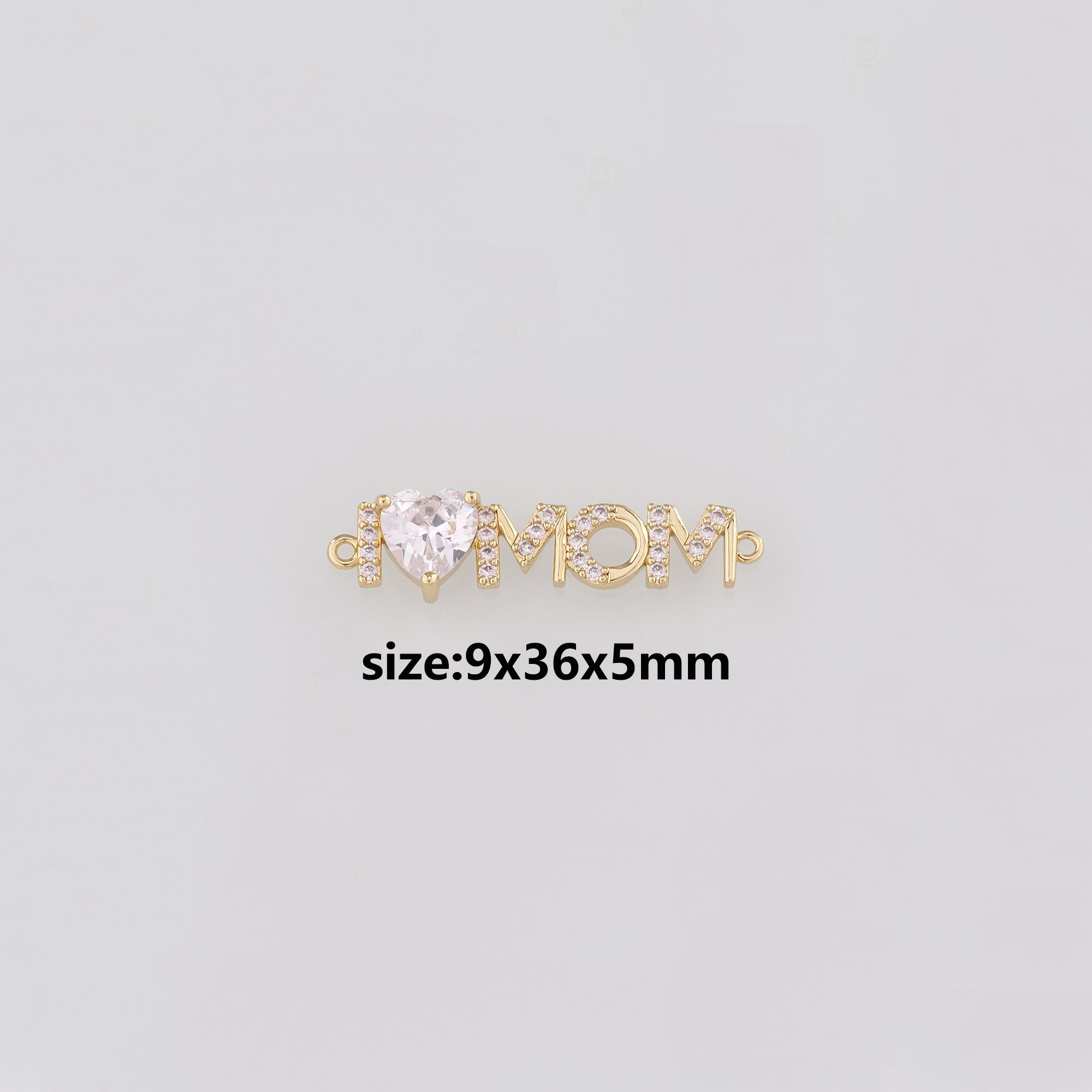 18K Gold Filled Mom Connector,Mom Charm Necklace Bracelet for DIY Jewelry Making Supply