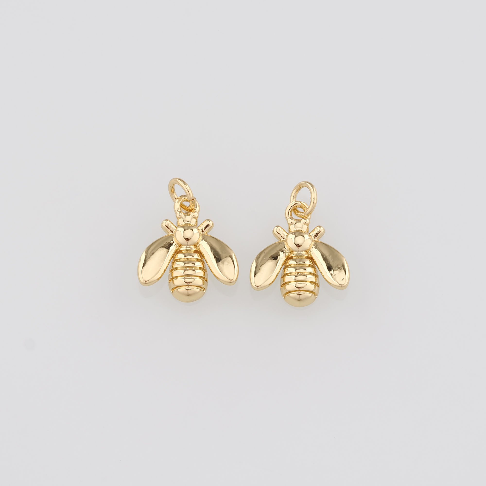 18K Gold Filled Bee Pendant,Dainty Bee Charm Earrings Necklace for DIY Jewelry Making Supply