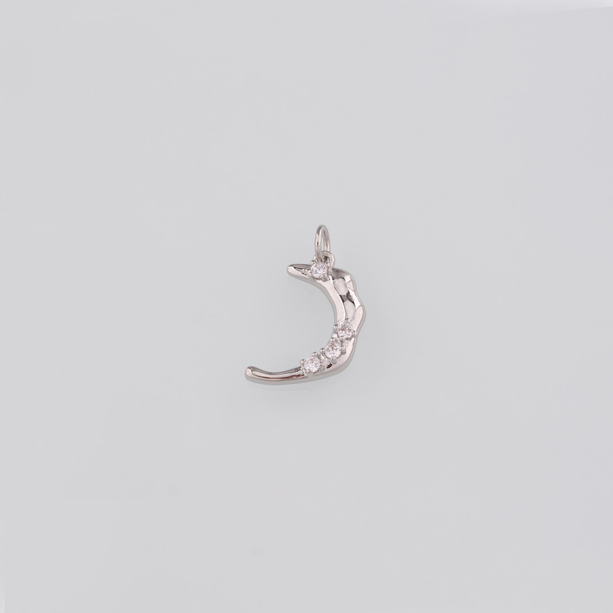 18K Gold Filled Moon Pendant,Celestial Charm,CZ Micro Pave Moon Earrings Necklace for DIY Jewelry Making Supply