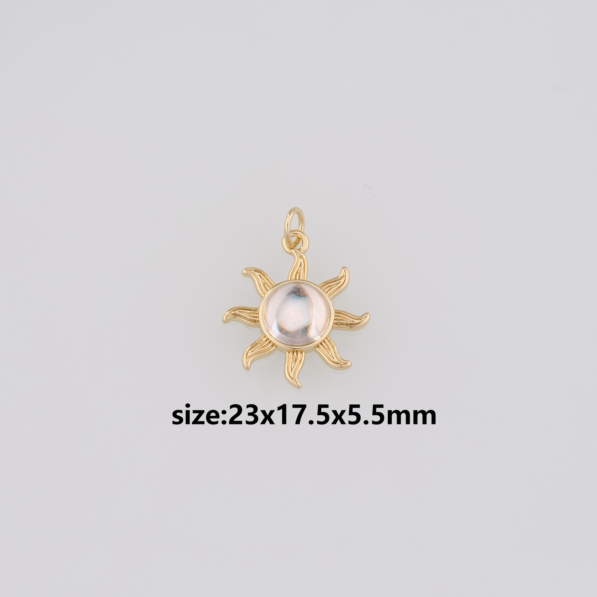 18K Gold Filled Sun Pendant,Dainty Sun Charm Earrings Necklace for DIY Jewelry Making Supply