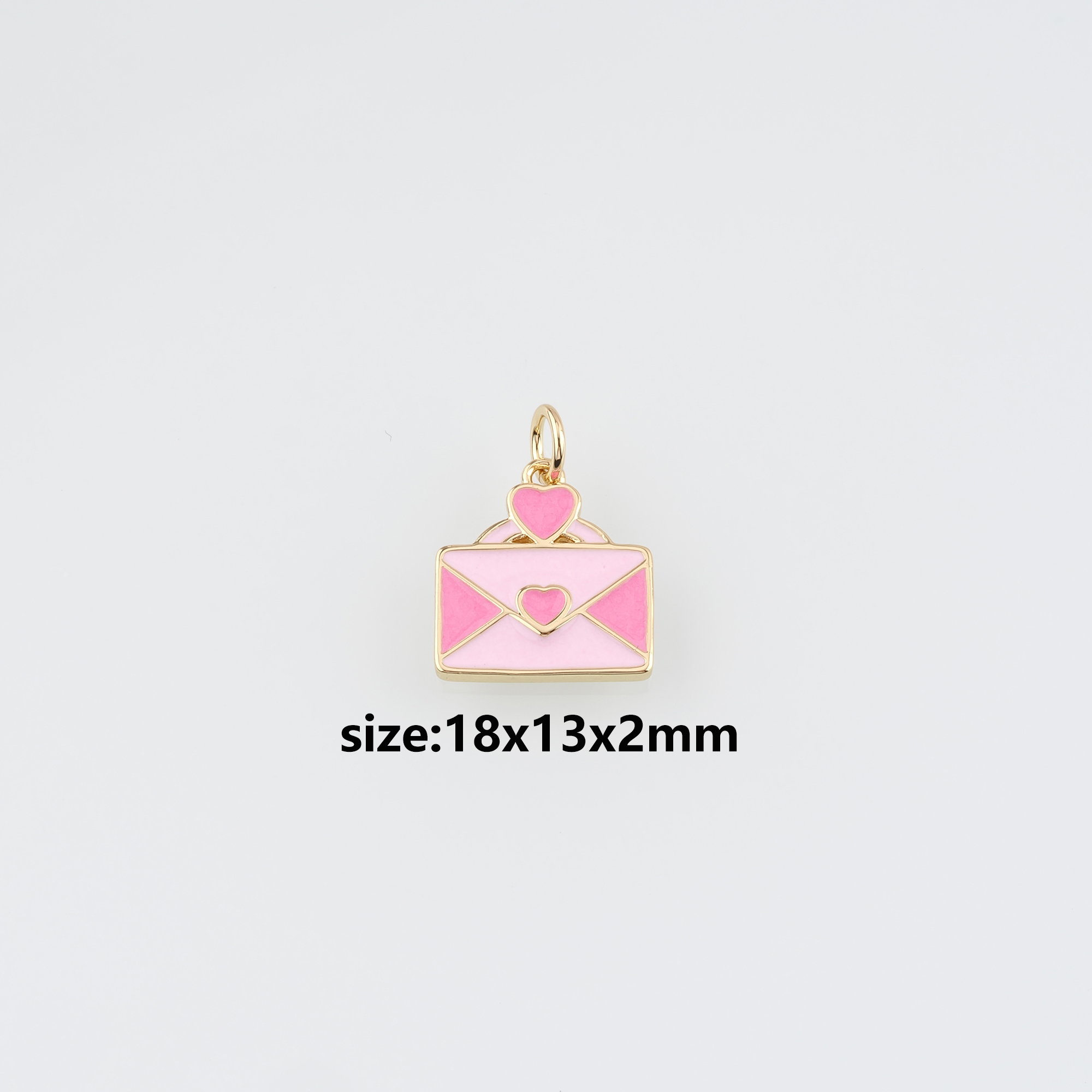 18K Gold Filled Envelope Pendant,Enamel Envelope Charm Earrings Necklace for DIY Jewelry Making Supply