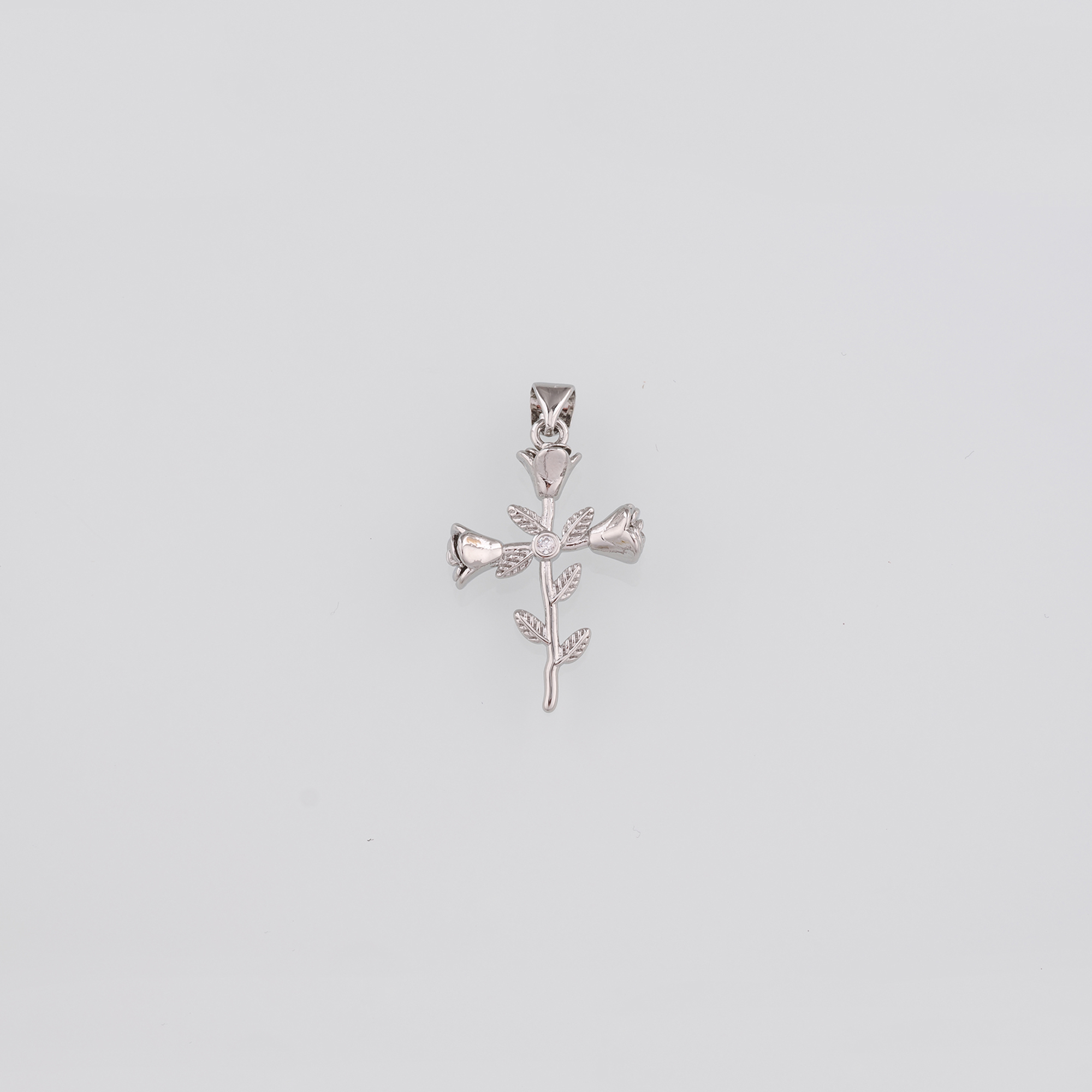 18K Gold Filled Rose Cross Pendant,Cross Charm Earrings Necklace for DIY Jewelry Making Supply