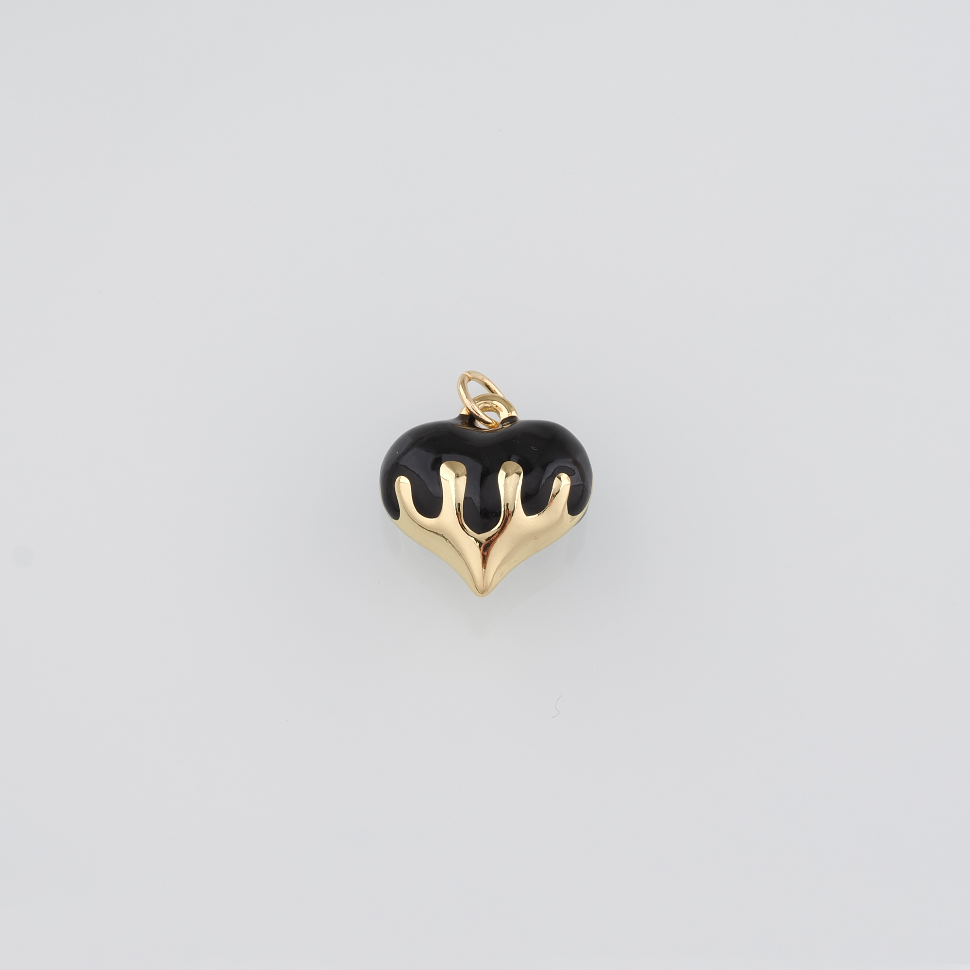 18K Gold Filled Heart Pendant,Enamel Heart Charm Earrings Necklace for DIY Jewelry Making Supply