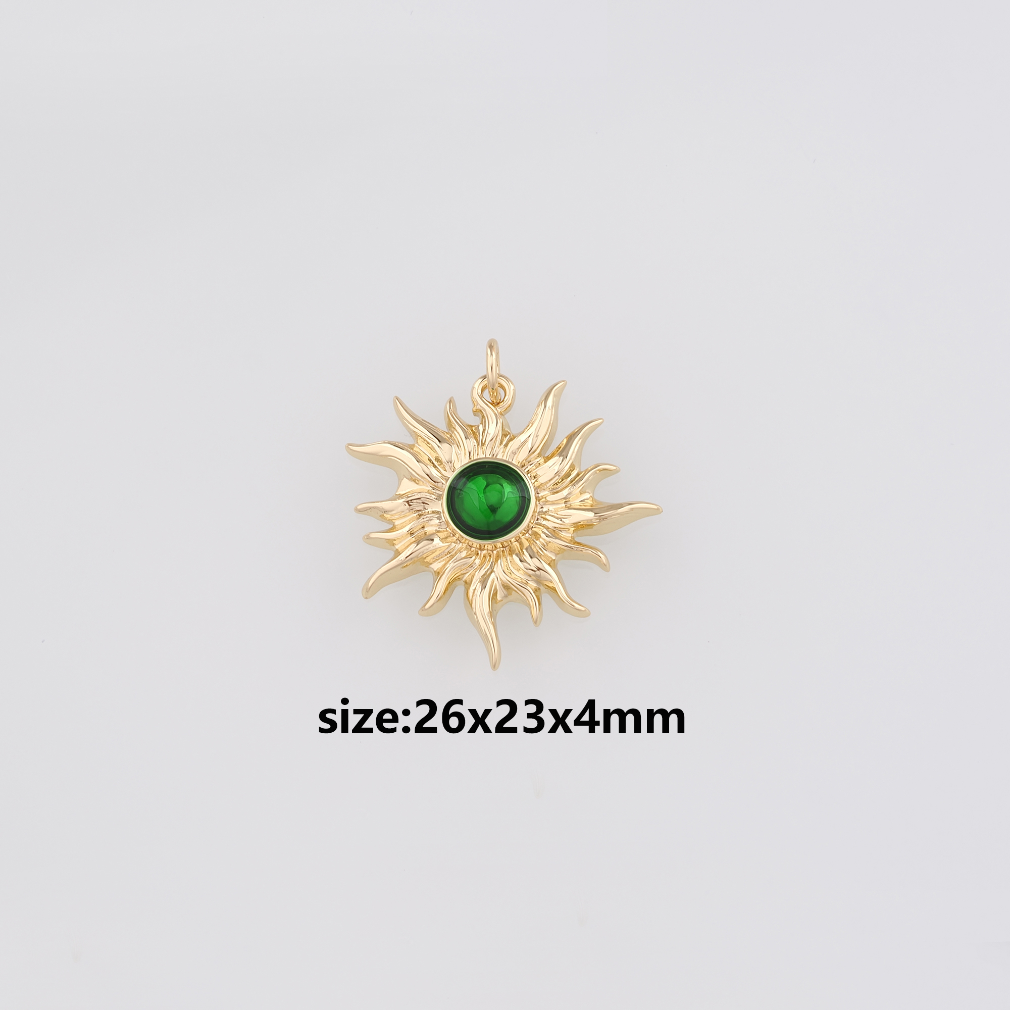 18K Gold Filled Sun Pendant,Enamel Sun Charm Earrings Necklace for DIY Jewelry Making Supply