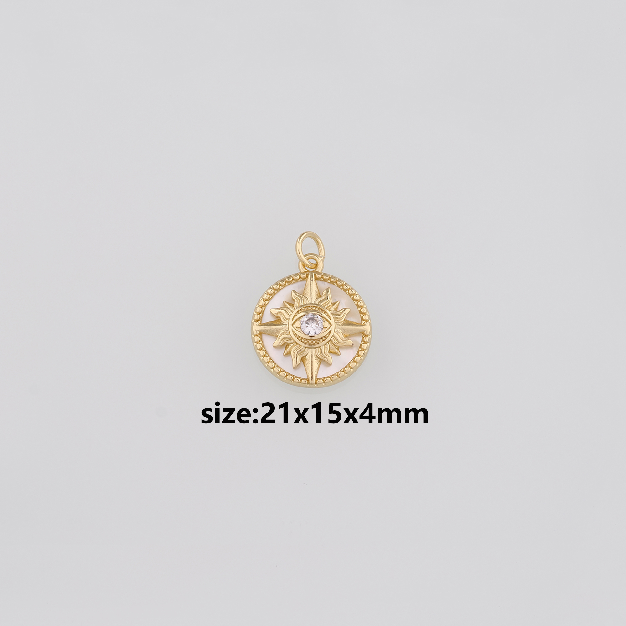 18K Gold Filled Evil Eye Pendant,CZ Micro Pave Evil Eye Charm Earrings Necklace for DIY Jewelry Making Supply