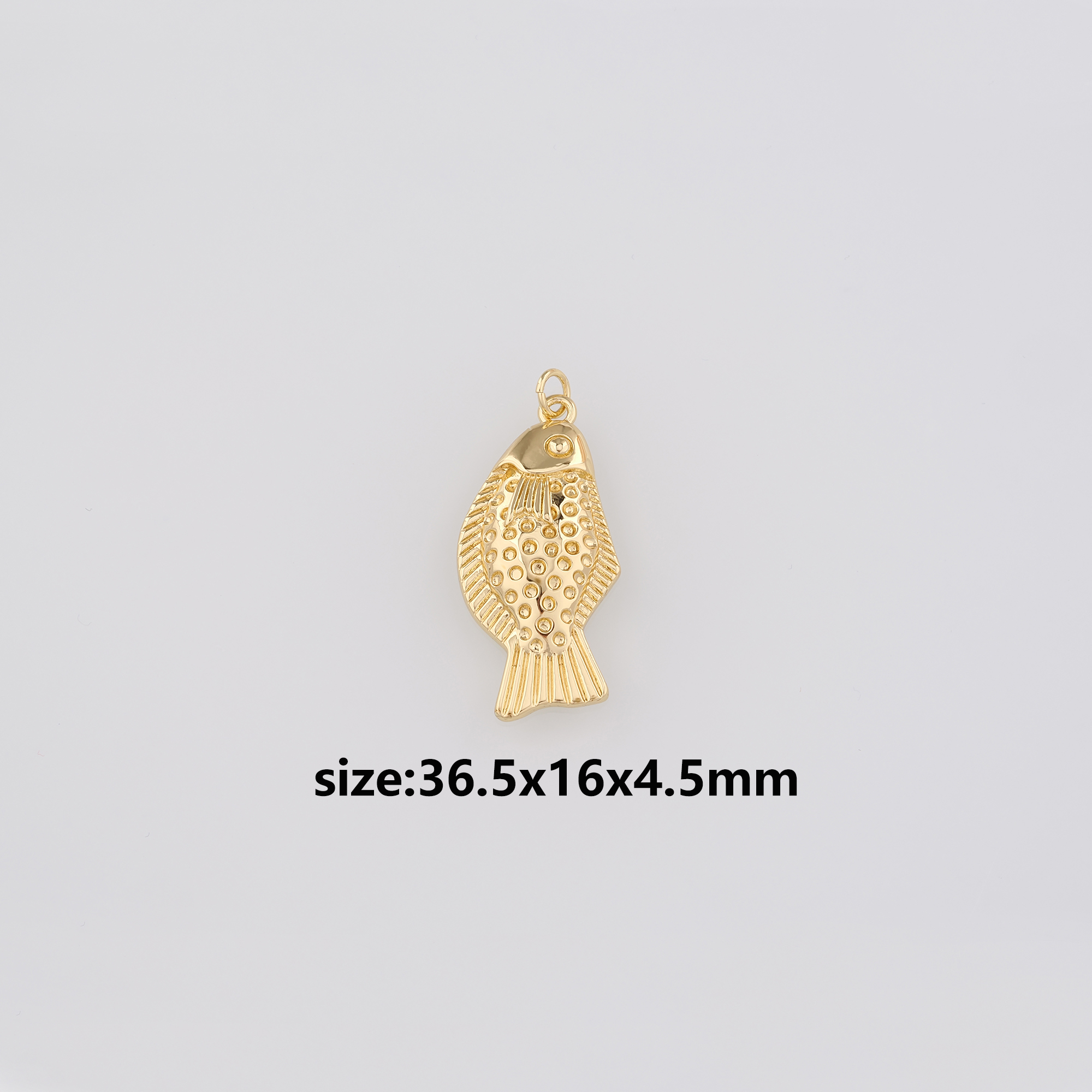 18K Gold Filled Fish Pendant,Fish Charm Earrings Necklace for DIY Jewelry Making Supply