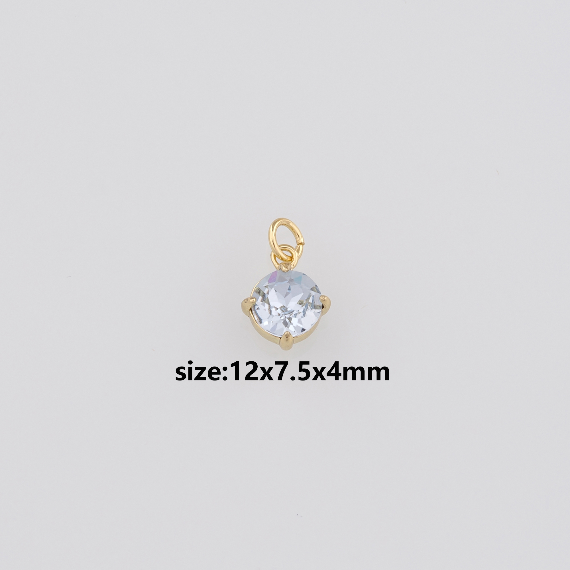 18K Gold Filled Round Pendant,Crystal Round Earrings Necklace for DIY Jewelry Making Supply