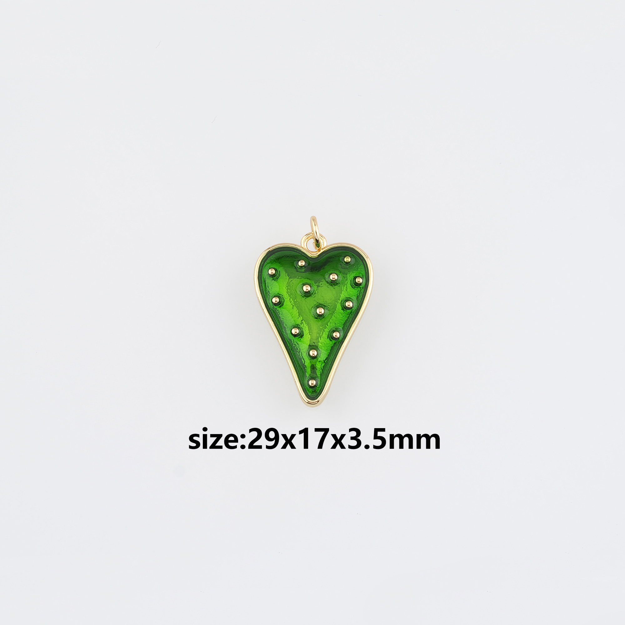 18K Gold Filled Heart Pendant,Enamel Heart Charm Earrings Necklace for DIY Jewelry Making Supply