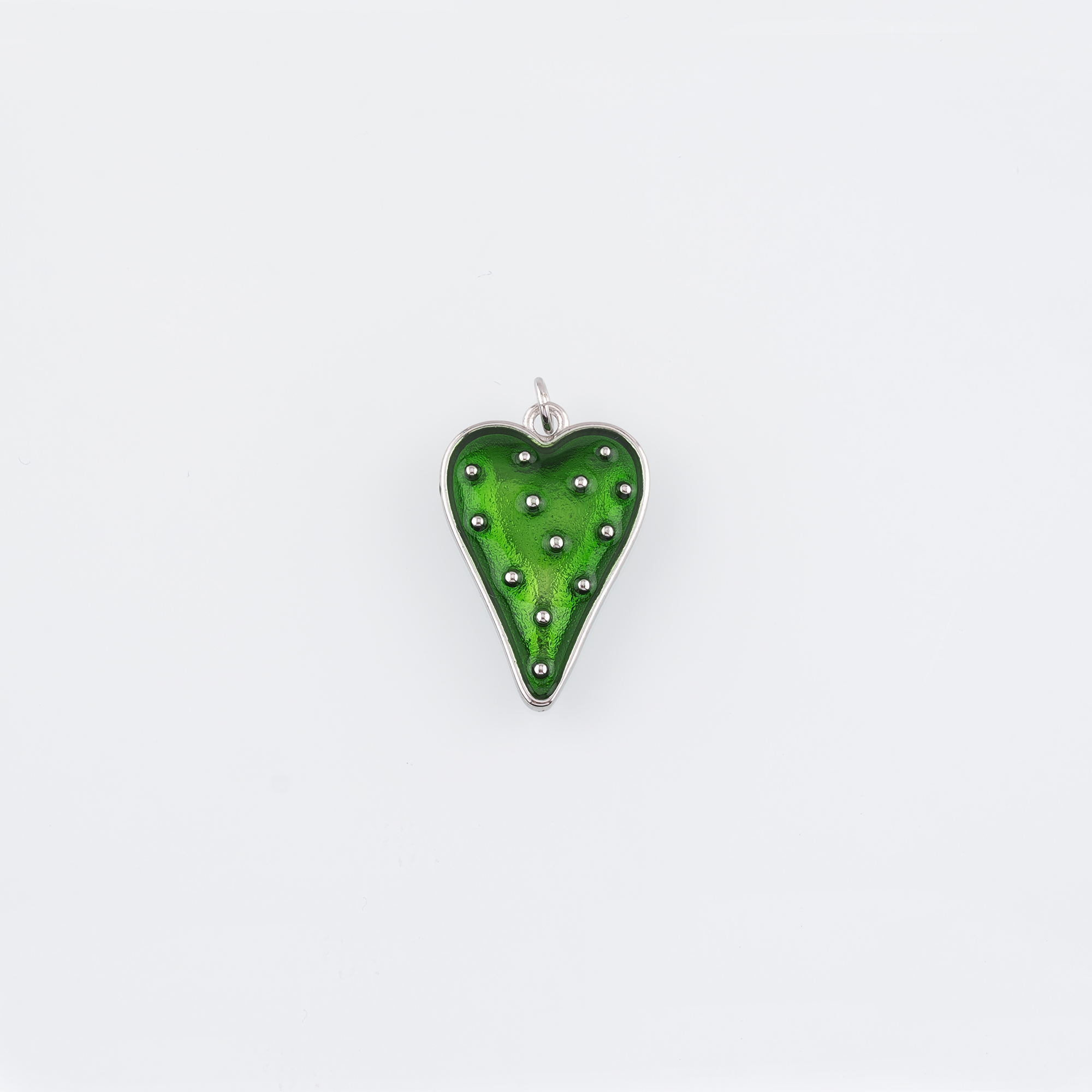 18K Gold Filled Heart Pendant,Enamel Heart Charm Earrings Necklace for DIY Jewelry Making Supply