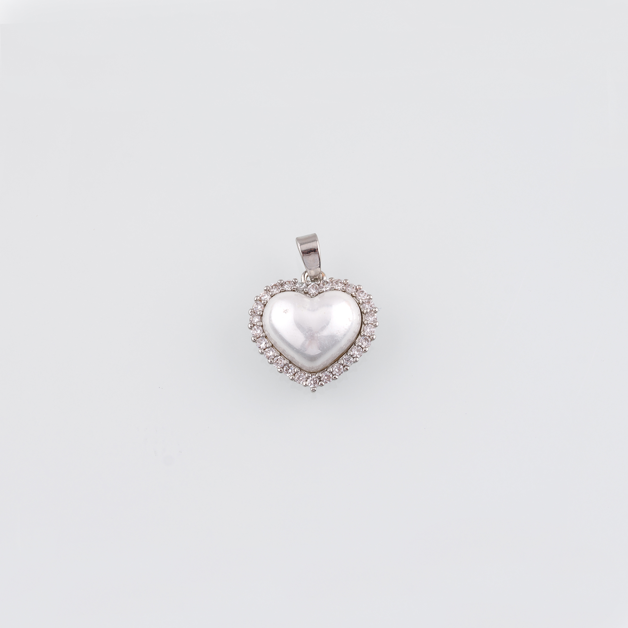 18K Gold Filled Heart Pendant,CZ Micro Pave Heart Charm Earrings Necklace for DIY Jewelry Making Supply