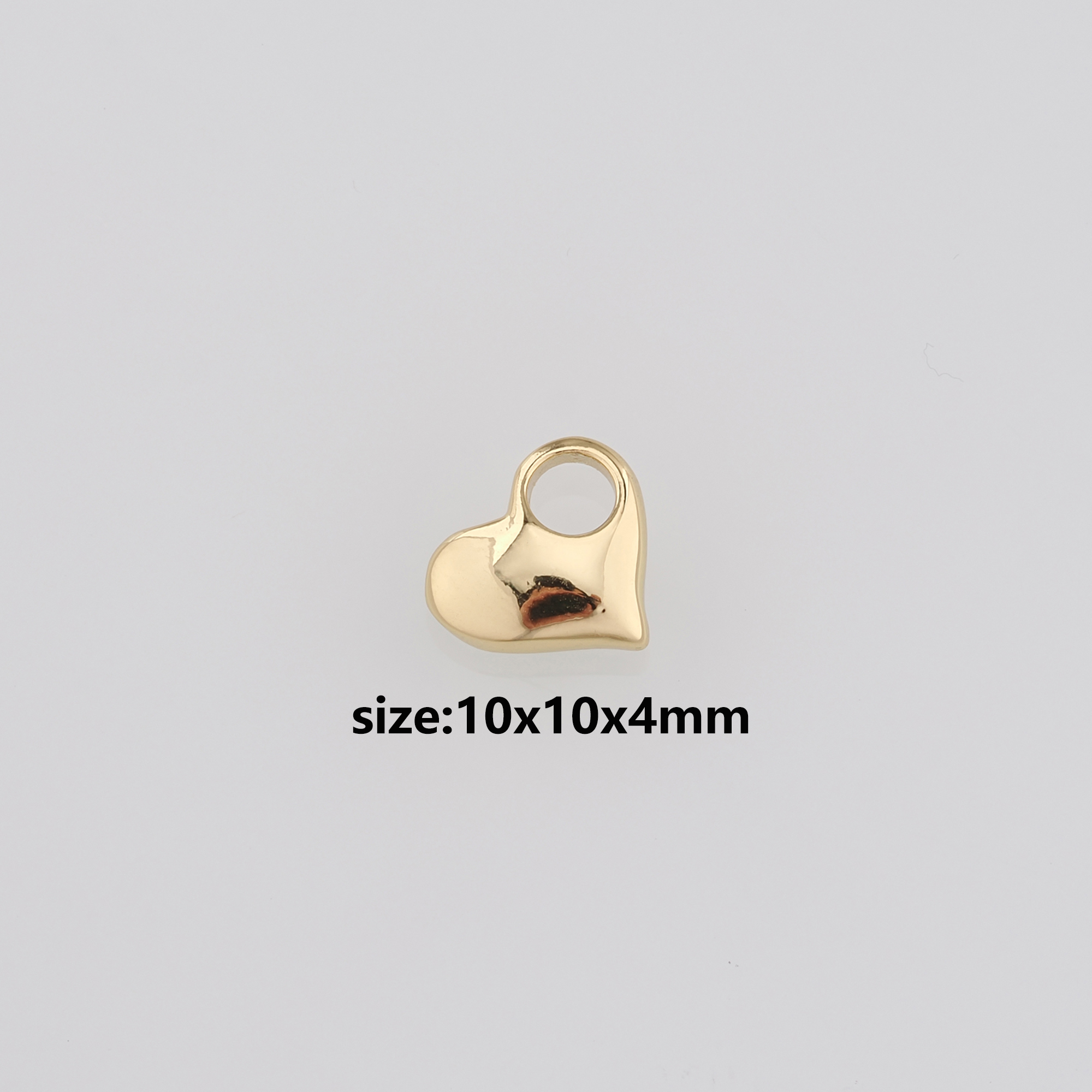 18K Gold Filled Heart Pendant,Dainty Heart Charm Earrings Necklace for DIY Jewelry Making Supply