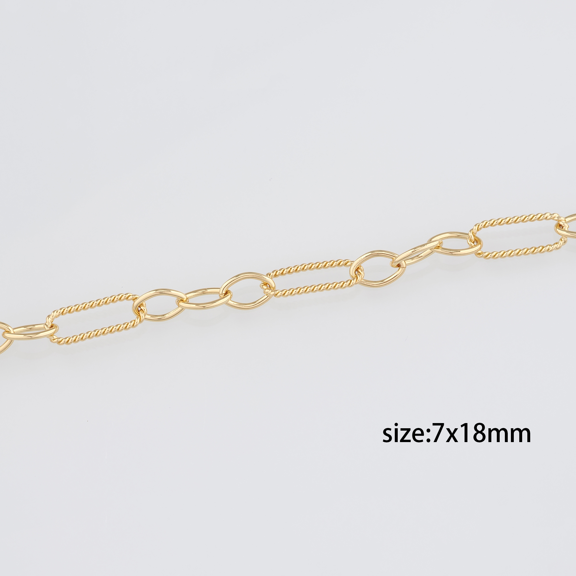 18K Gold Filled Paper Clip Chain Necklace,Dainty Link Chain,Gold Oval Chain Necklace for DIY Jewelry Making Supply