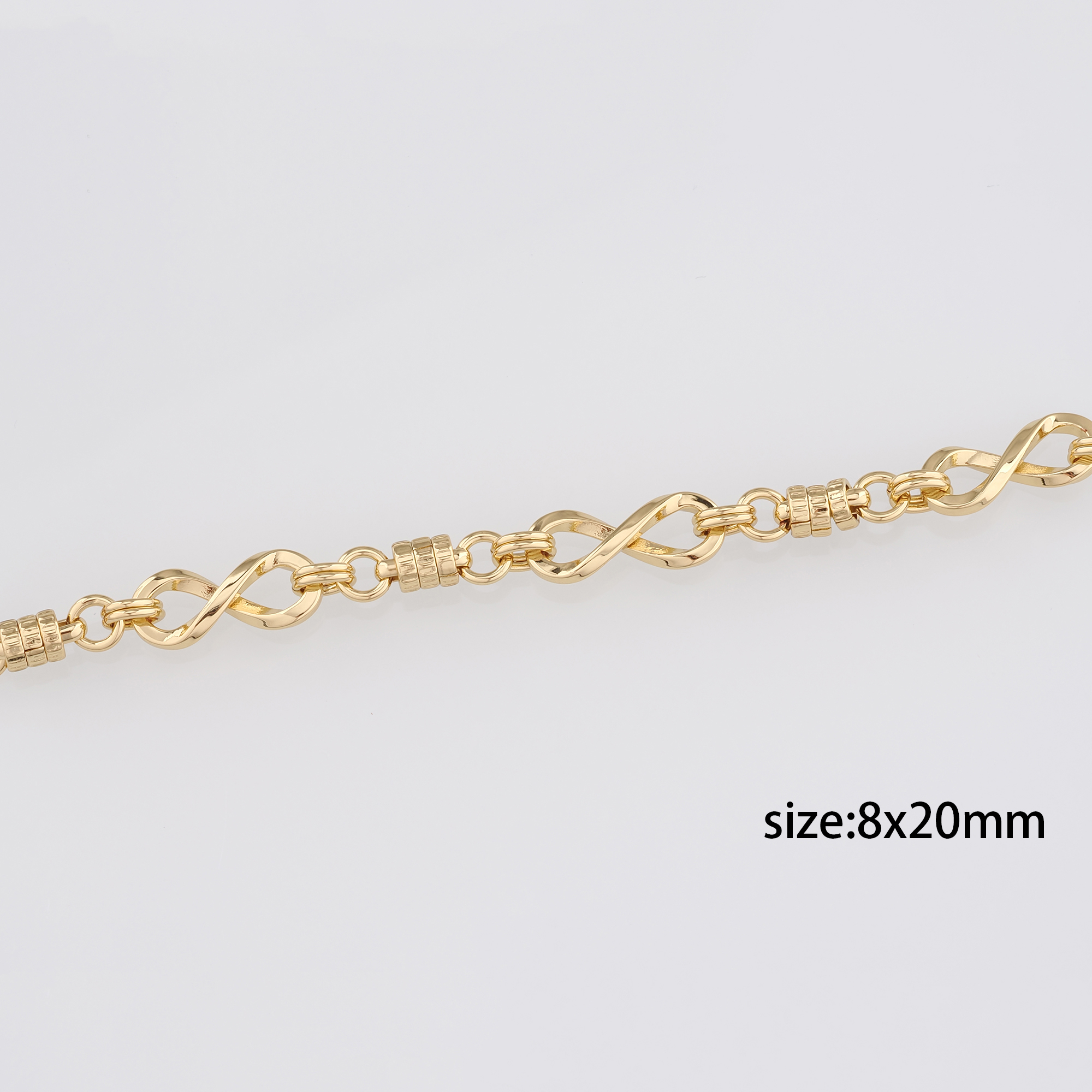 18K Gold Filled Infinity Chain Necklace,Dainty Link Chain,Gold Cable Chain Necklace for Women DIY Jewelry Making Supply