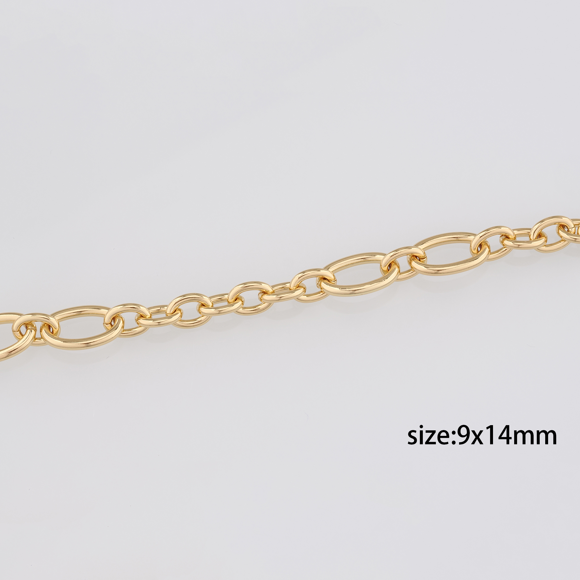 18K Gold Filled Paper Clip Chain Necklace,Dainty Link Chain,Gold Oval Chain Necklace for DIY Jewelry Making Supply