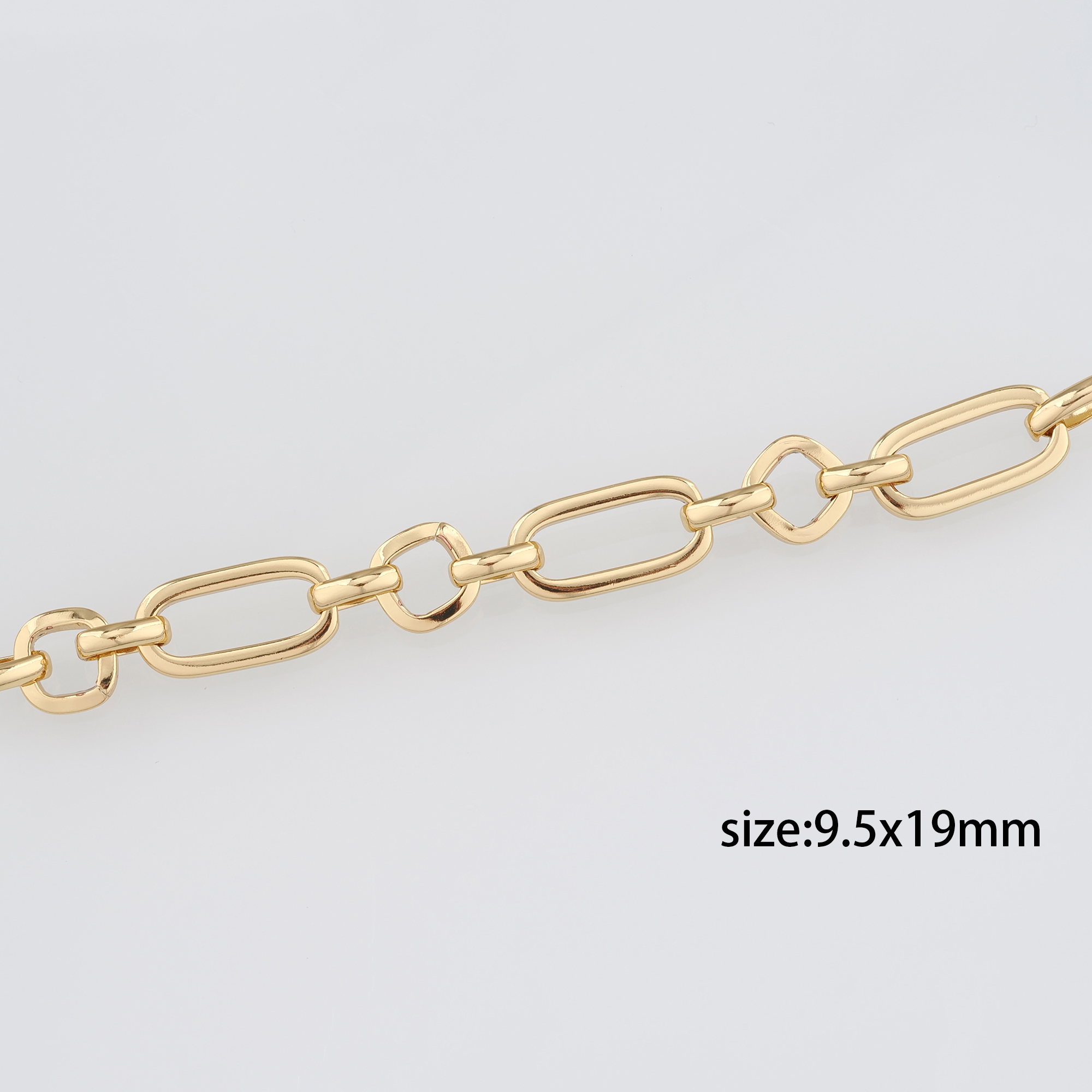 18K Gold Filled Paper Clip Chain Necklace,Dainty Link Chain,Gold Oval Chain Necklace for DIY Jewelry Making Supply