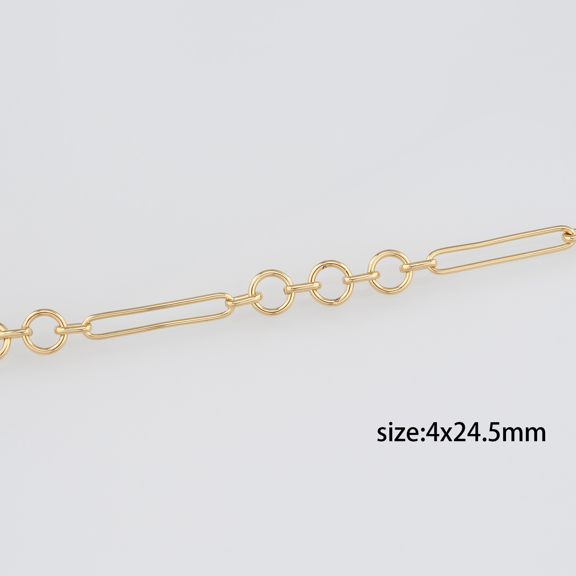 18K Gold Filled Oval Chain Necklace,Dainty Link Chain,Gold Oval Chain Necklace for DIY Jewelry Making Supply