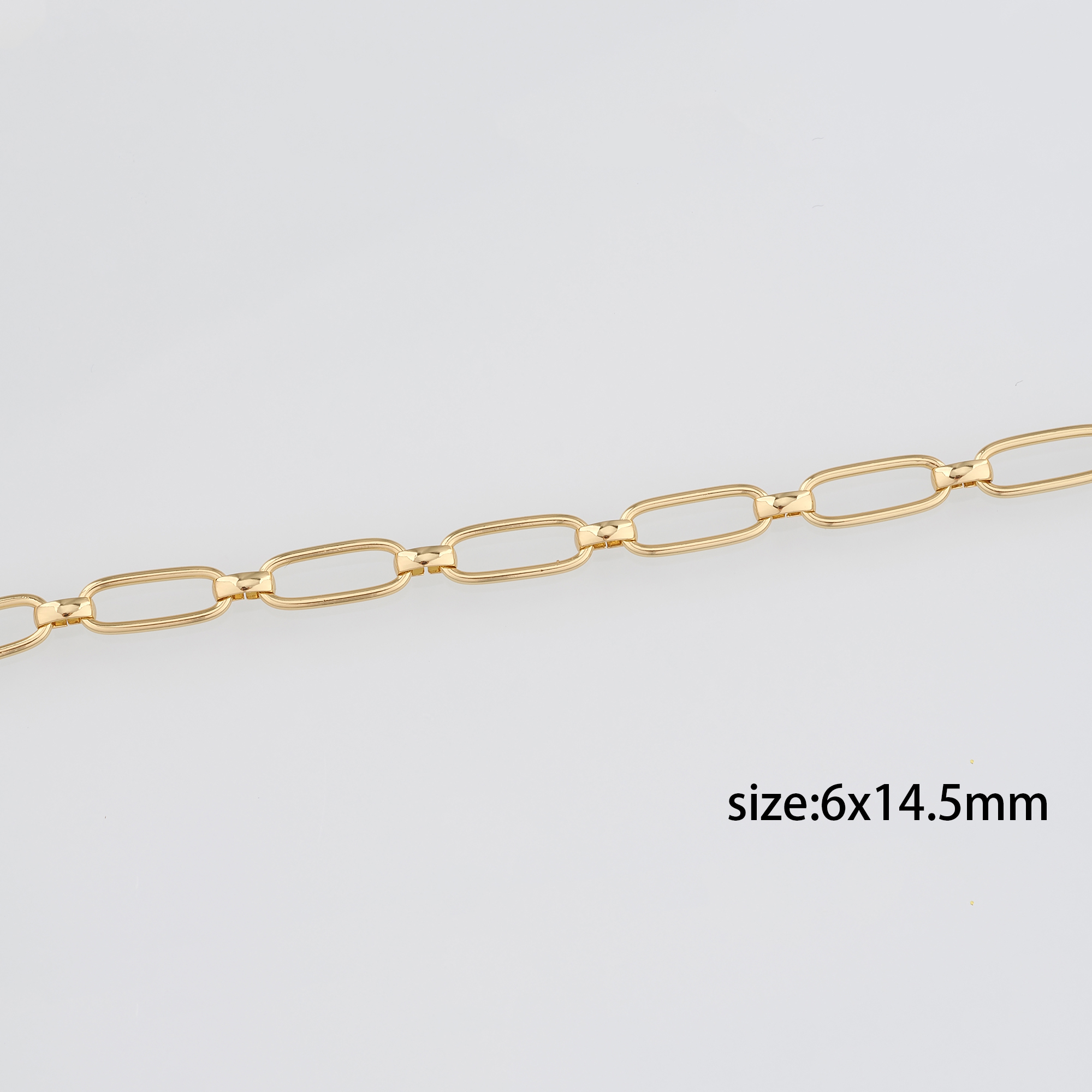 18K Gold Filled Paper Clip Chain Necklace,Dainty Link Chain,Gold Oval Chain Necklace for DIY Jewelry Making Supply