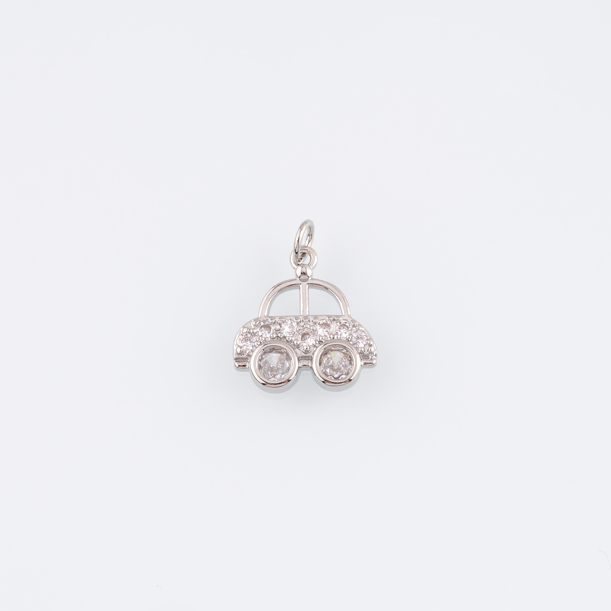 18K Gold Filled Car Pendant,CZ Micro Pave Car Charm Earrings Necklace for DIY Jewelry Making Supply