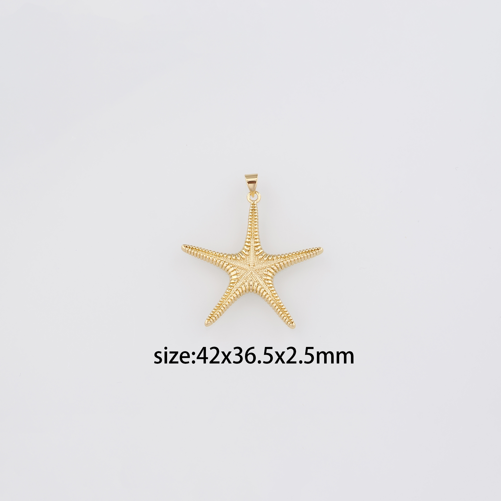 18K Gold Filled Starfish Pendant,Dainty Starfish Charm Earrings Necklace for DIY Jewelry Making Supply