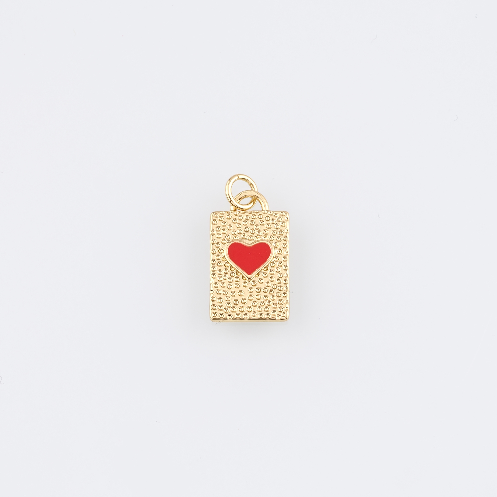 18K Gold Filled Heart Pendant,Enamel Heart Charm Earrings Necklace for DIY Jewelry Making Supply