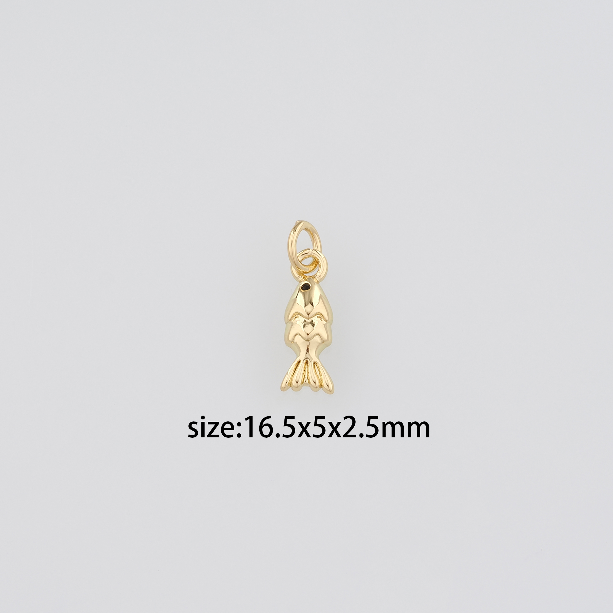 18K Gold Filled Fish Pendant,Fish Charm Earrings Necklace for DIY Jewelry Making Supply