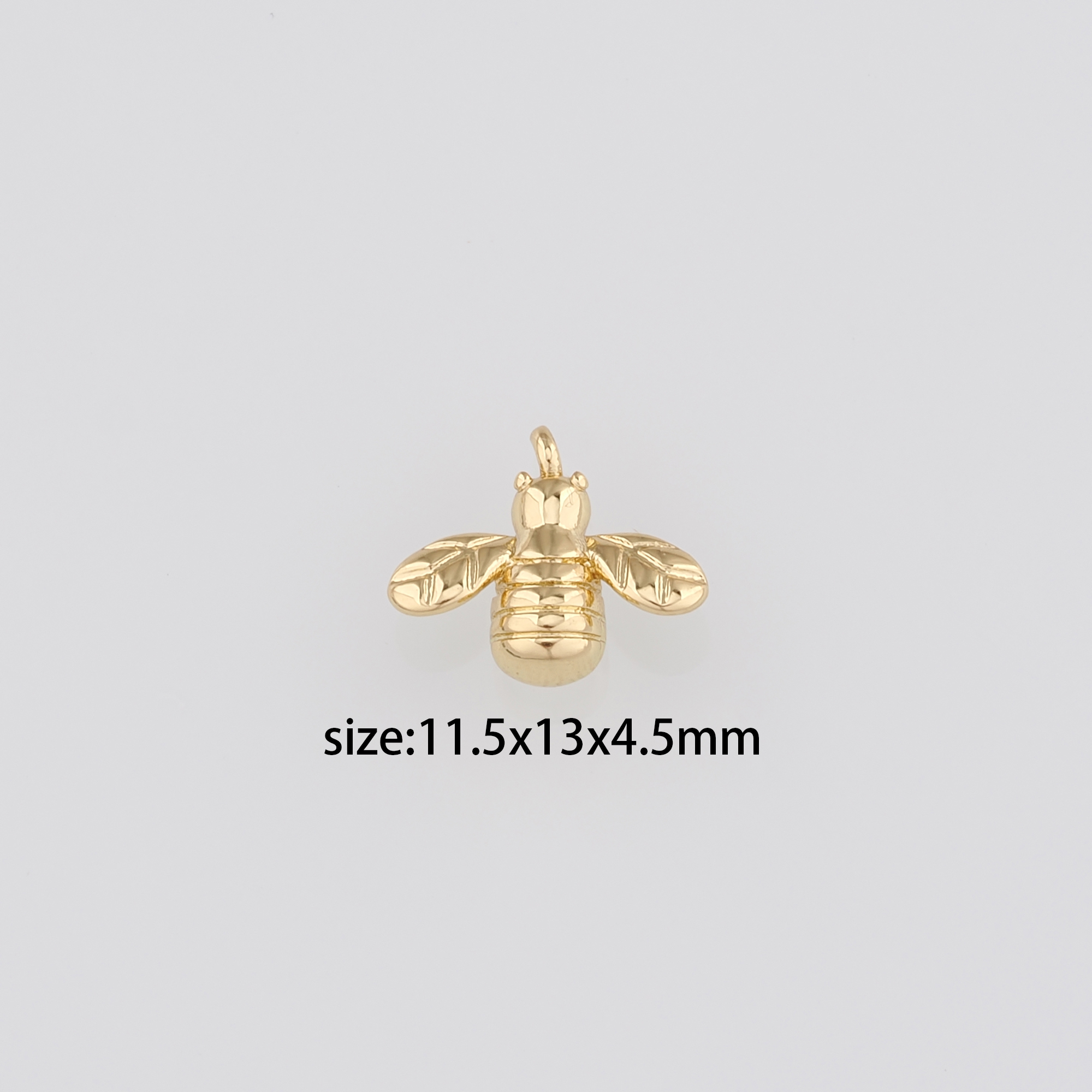 18K Gold Filled Bee Pendant,Dainty Bee Charm Earrings Necklace for DIY Jewelry Making Supply