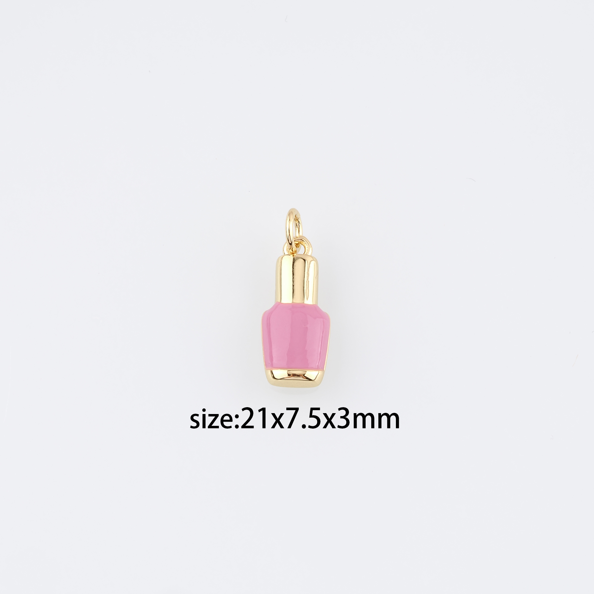 18K Gold Filled Nail Polish Pendant,Enamel Nail Polish Charm Earrings Necklace for DIY Jewelry Making Supply