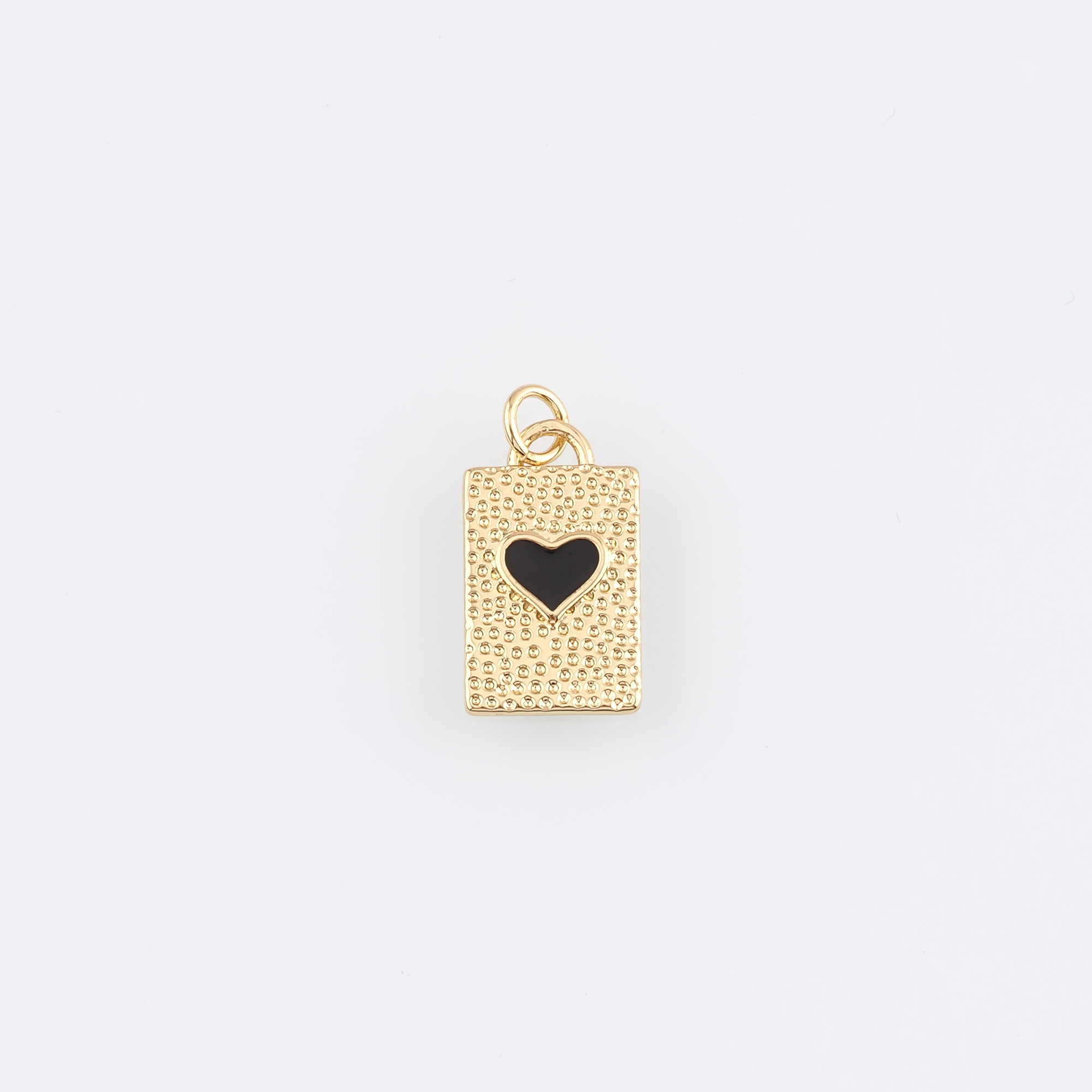 18K Gold Filled Heart Pendant,Enamel Heart Charm Earrings Necklace for DIY Jewelry Making Supply