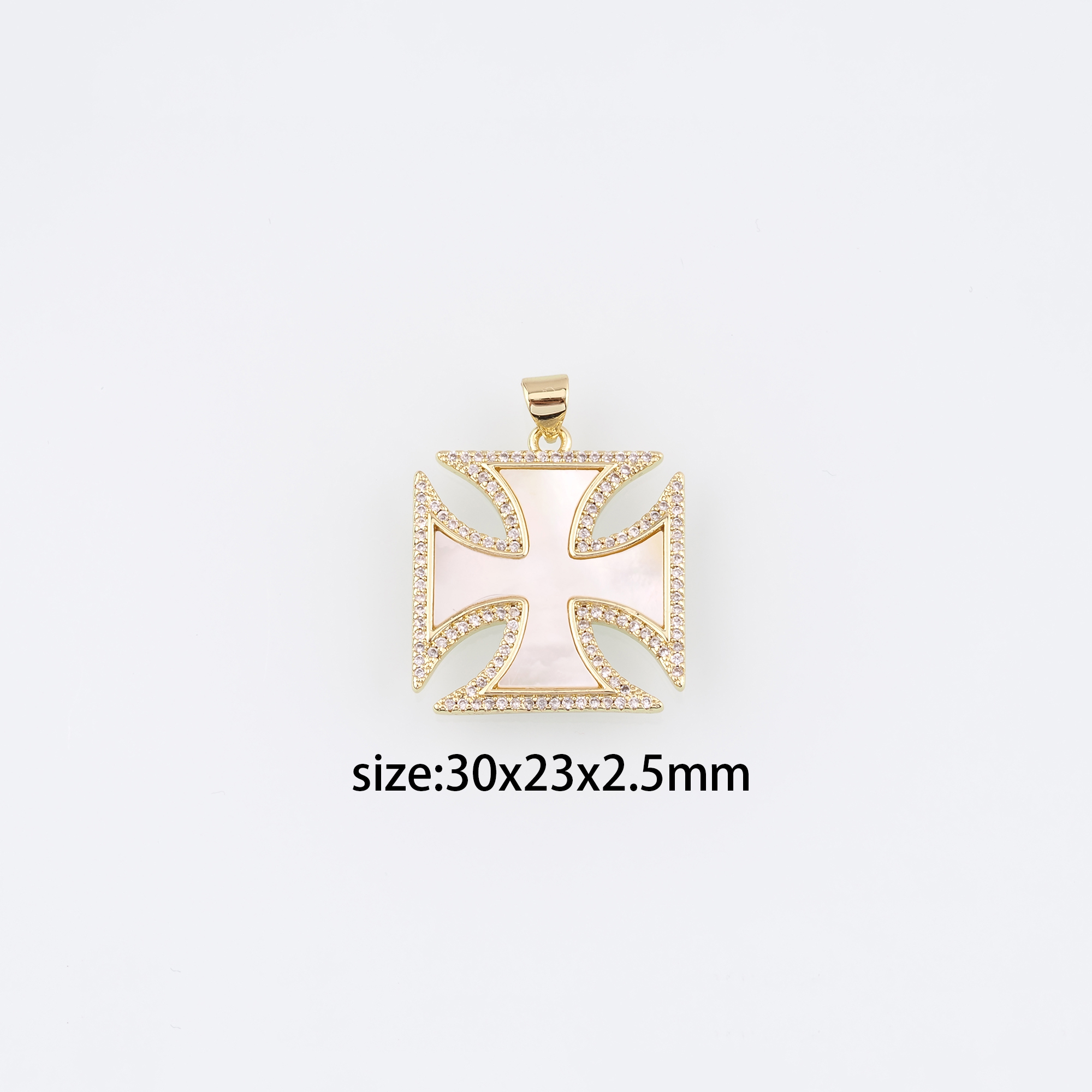 18K Gold Filled Cross Pendant,Religious Charm Earrings Necklace for DIY Jewelry Making Supply