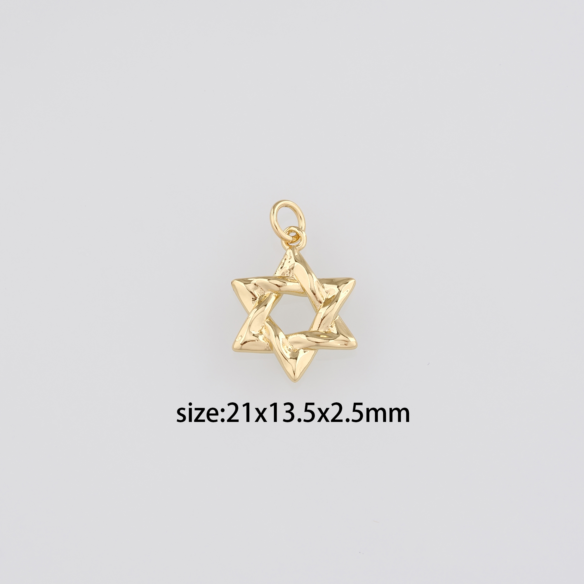 18K Gold Filled David Star Pendant,David Star Charm Earrings Necklace for DIY Jewelry Making Supply