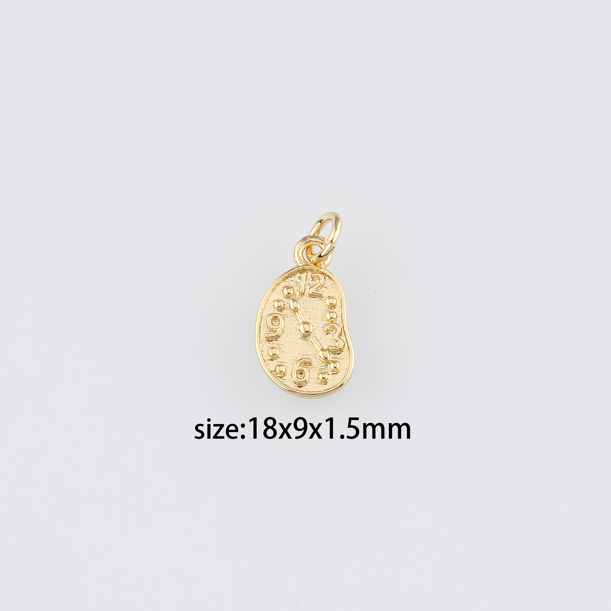 18K Gold Filled Clock Pendant,Dainty Clock Charm Earrings Necklace for DIY Jewelry Making Supply