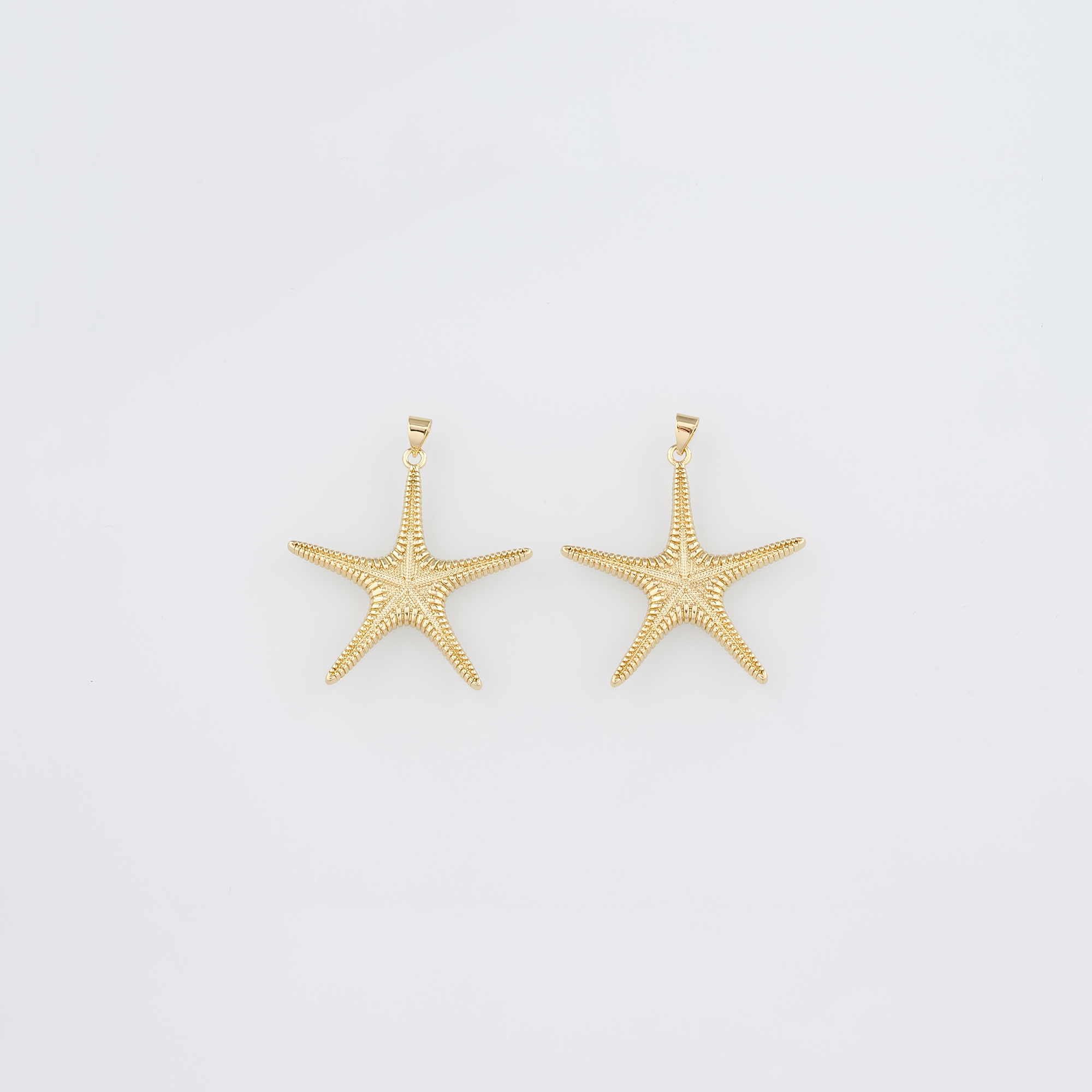 18K Gold Filled Starfish Pendant,Dainty Starfish Charm Earrings Necklace for DIY Jewelry Making Supply