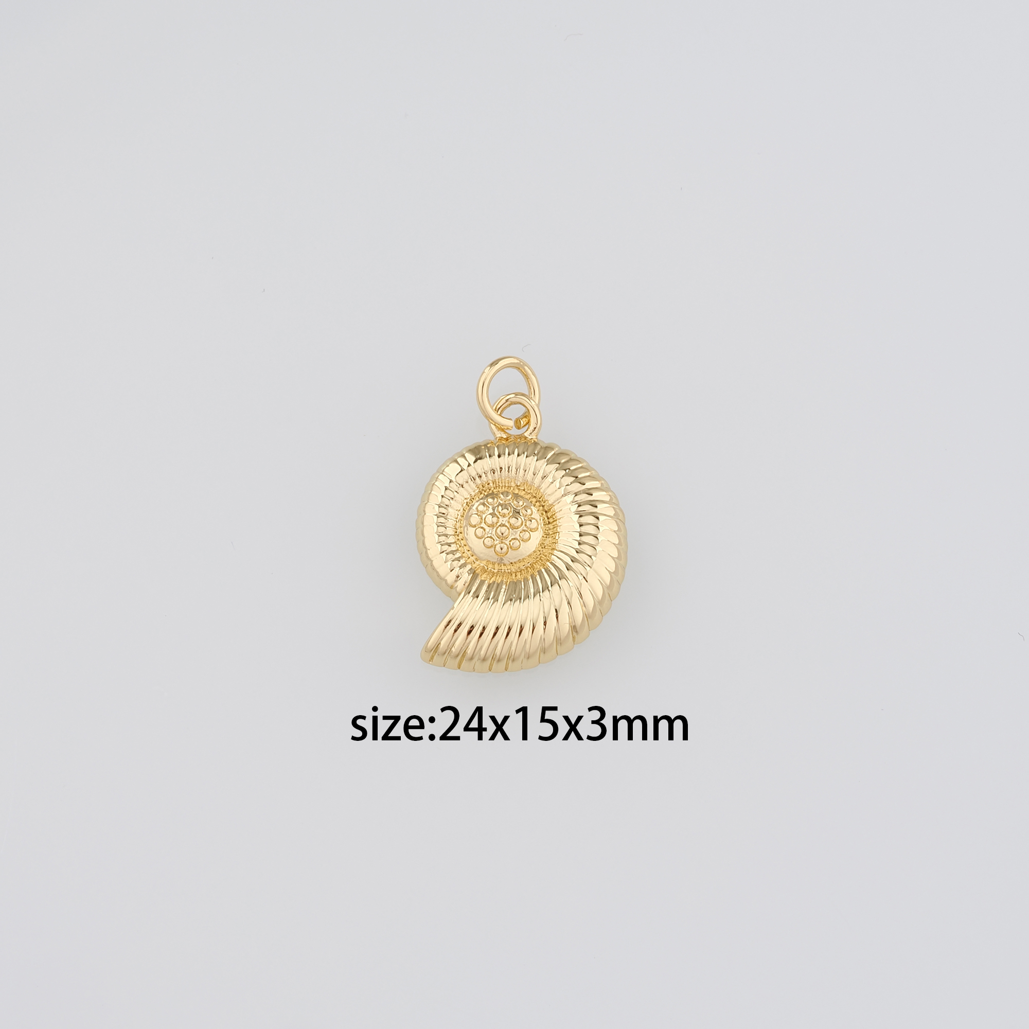 18K Gold Filled Conch Shell Pendant,Ocean Shell Charm Earrings Necklace for DIY Jewelry Making Supply