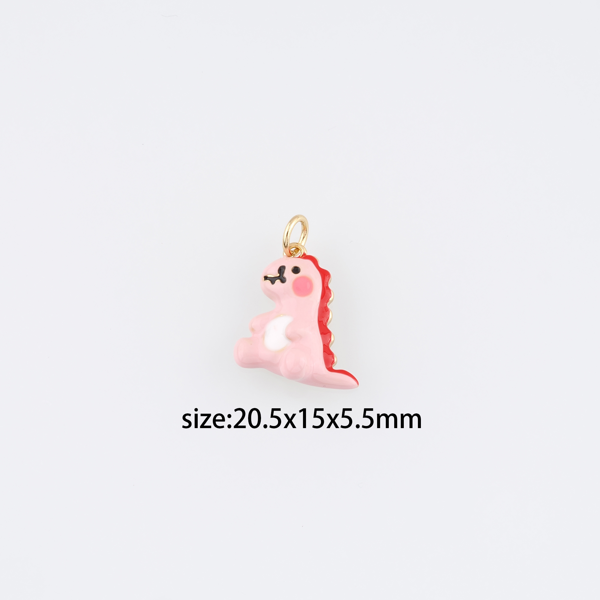 18K Gold Filled Dinosaur Pendant,Animal Charm,Enamel Dinosaur Earrings Necklace for DIY Jewelry Making Supply