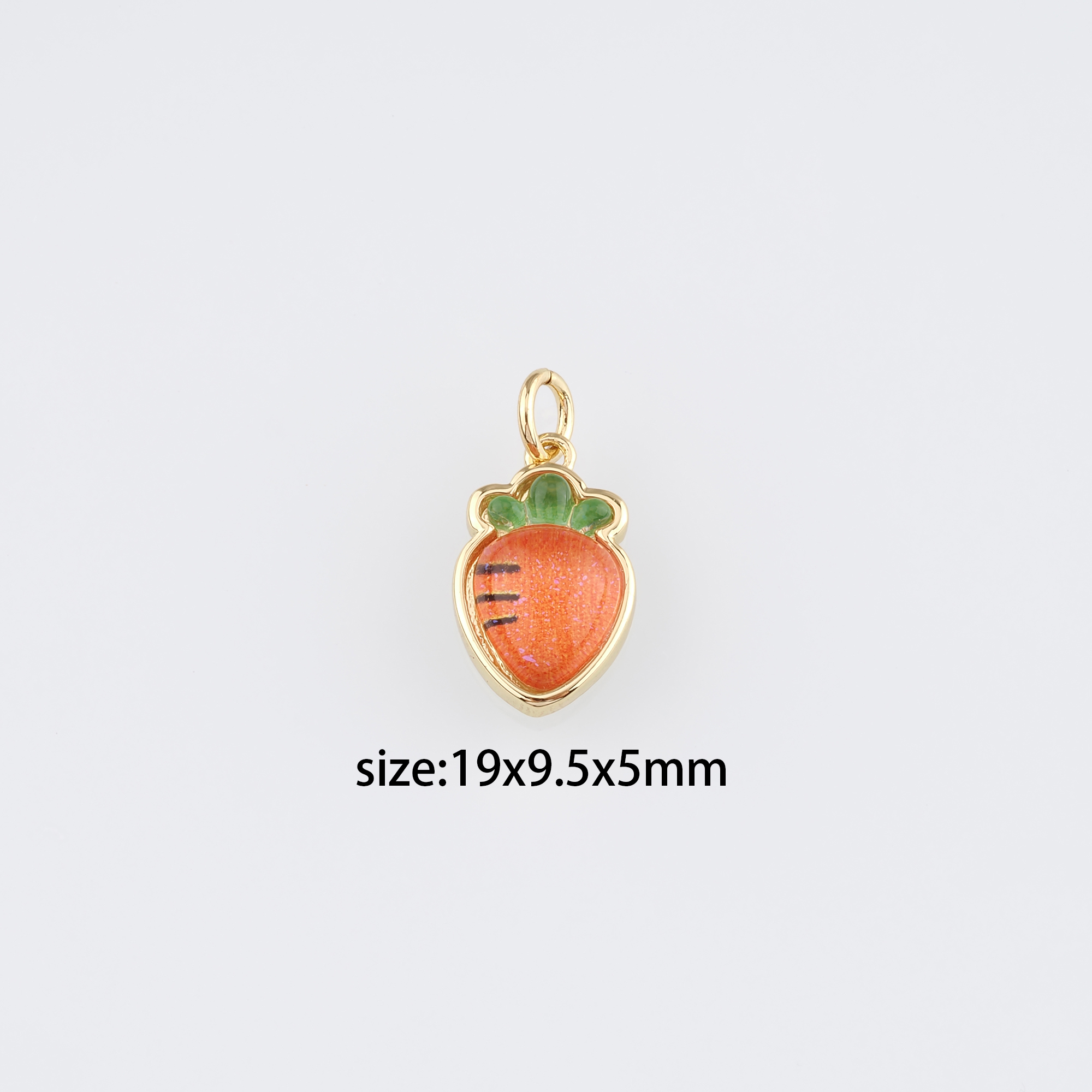 18K Gold Filled Carrot Pendant,Carrot Charm Earrings Necklace for DIY Jewelry Making Supply