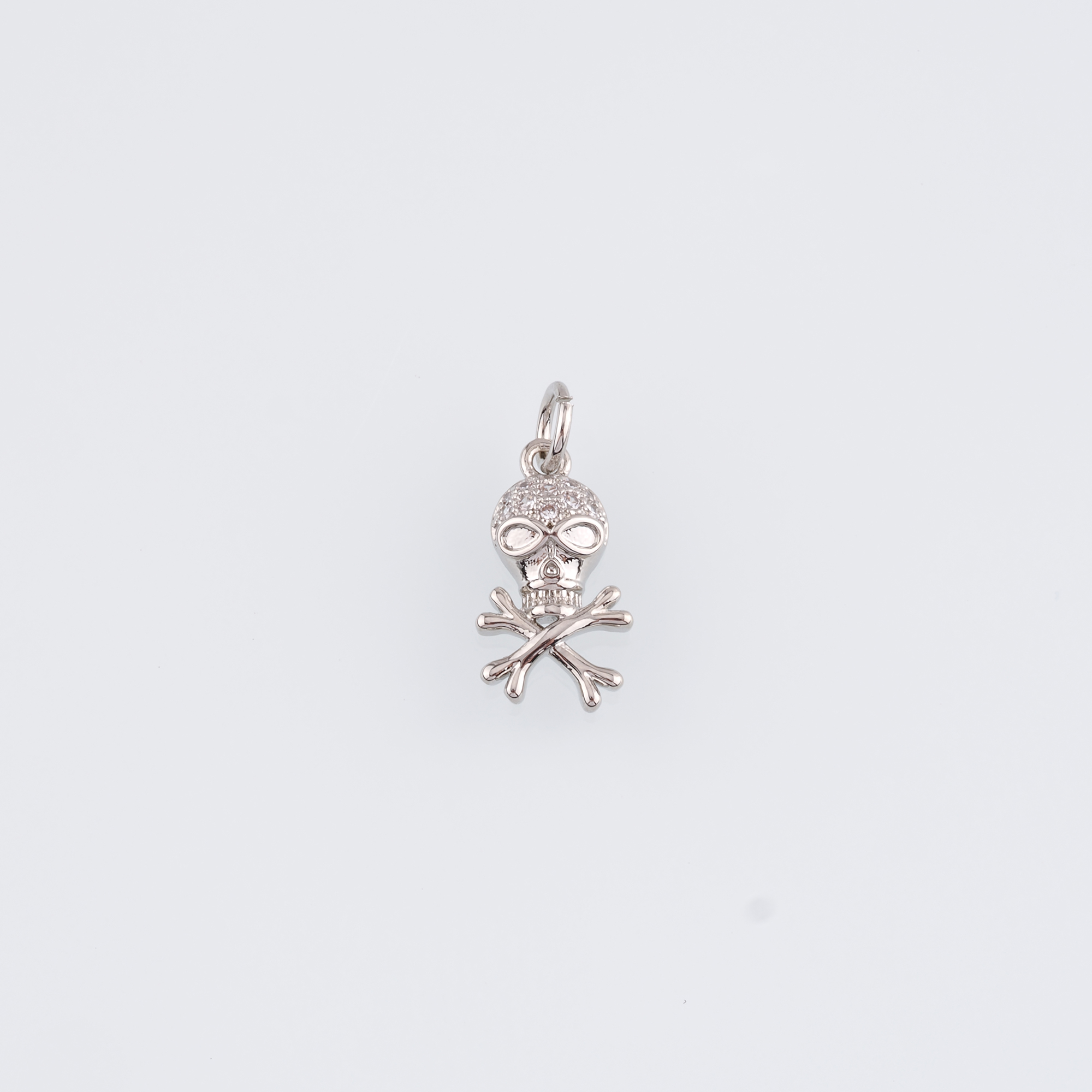 18K Gold Filled Skull Pendant,Dainty Skull Charm Earrings Necklace for DIY Jewelry Making Supply