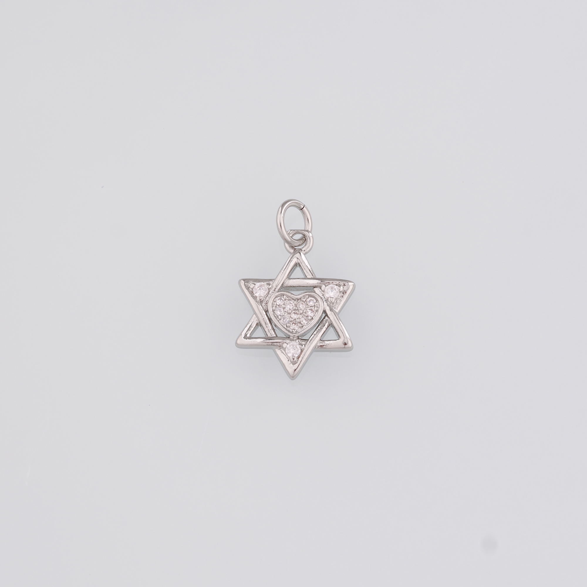 18K Gold Filled David Star Pendant,CZ Micro Pave David Star Charm Earrings Necklace for DIY Jewelry Making Supply